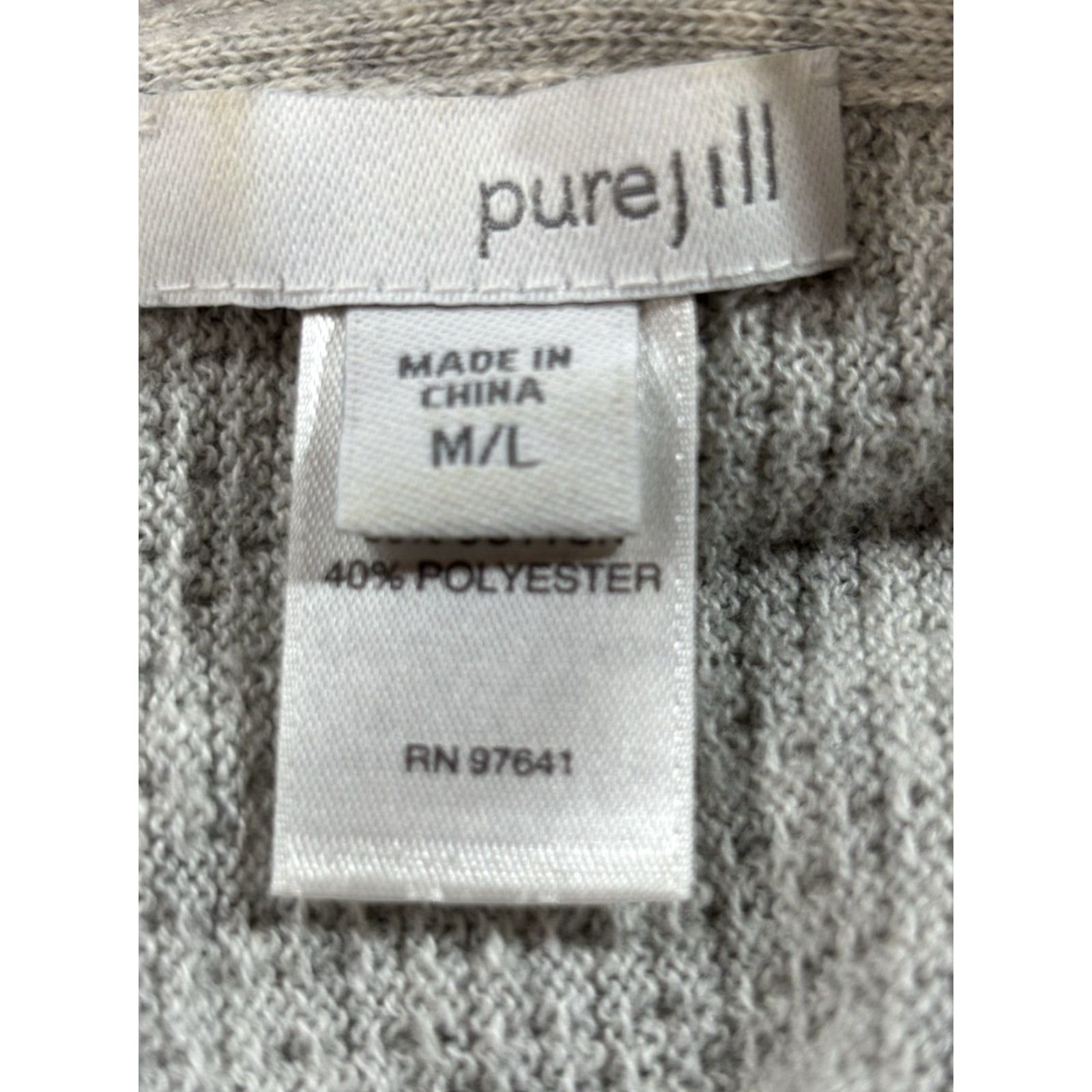 J. Jill VINTAGE? No — J. Jill Sweat? No, restructure: J. Jill Turtleneck Thermal Knit Poncho Sweater Women’s M L Grey Waffle Boho Size M / US 6-8 / IT 42-44 - 8 Thumbnail