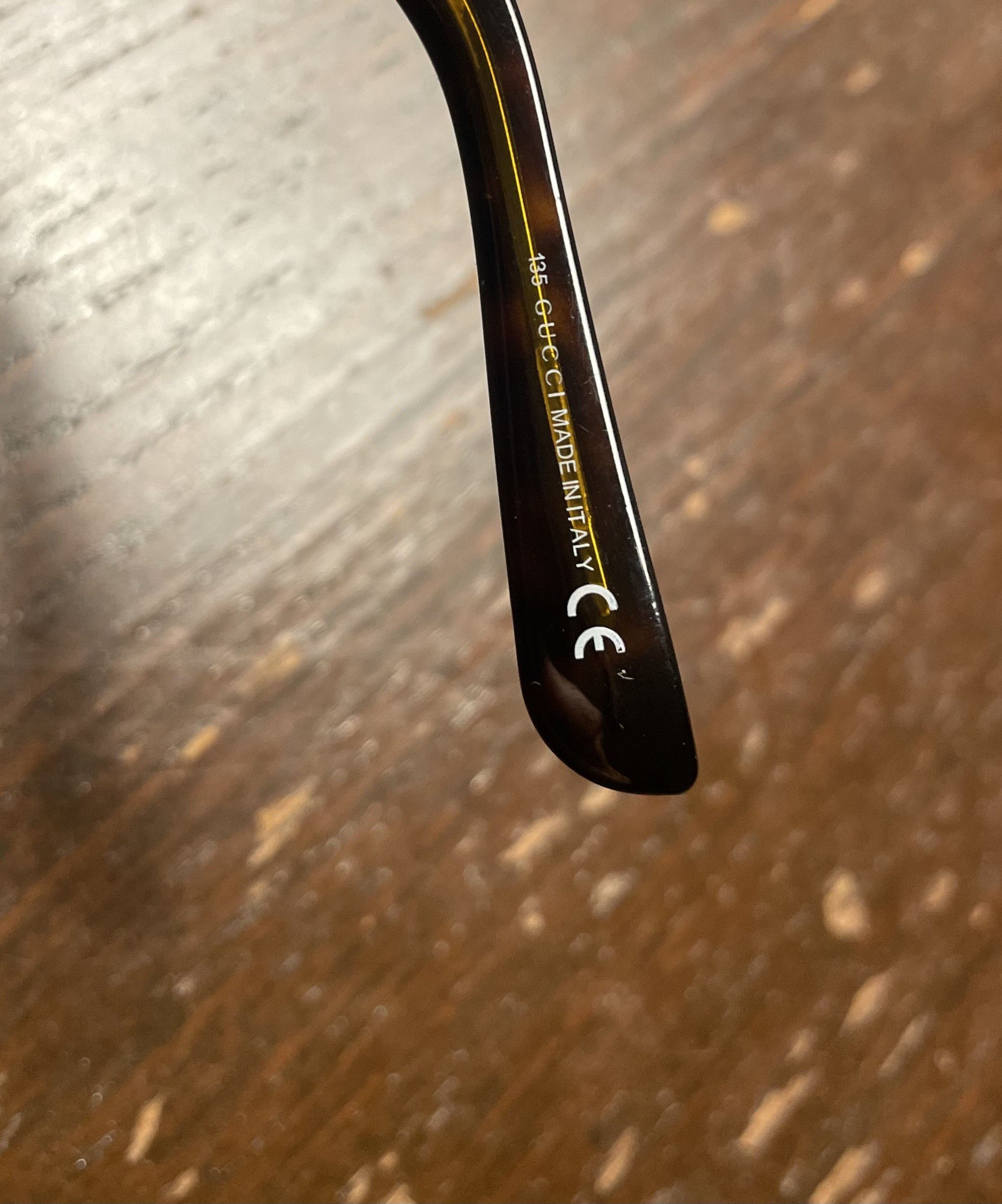 Gucci Gucci 00s Havana Thin Rectangular Monogram Glasses Size ONE SIZE - 5 Thumbnail