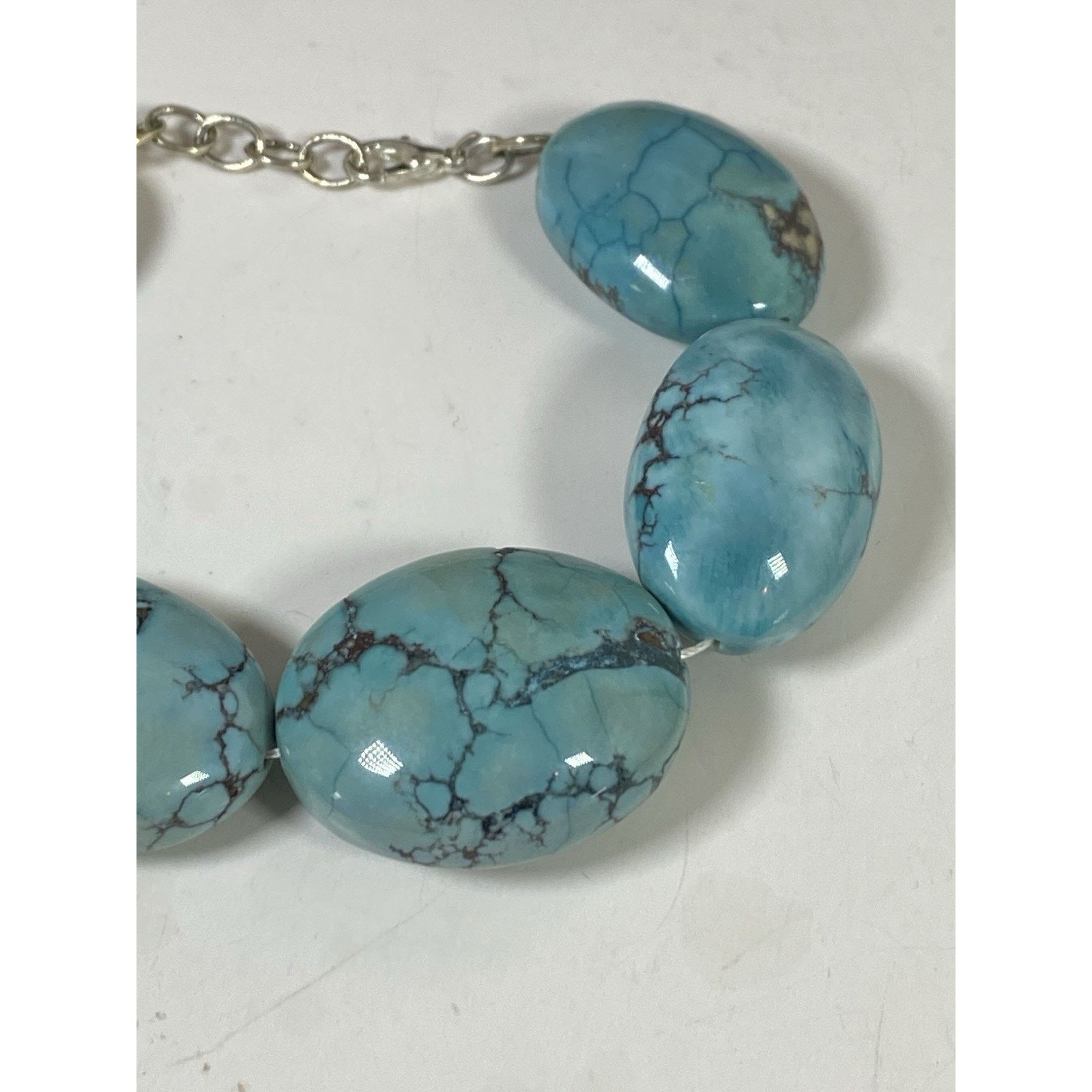 Other Natural Turquoise Oval Nugget Bead Bracelet Size ONE SIZE - 4 Thumbnail