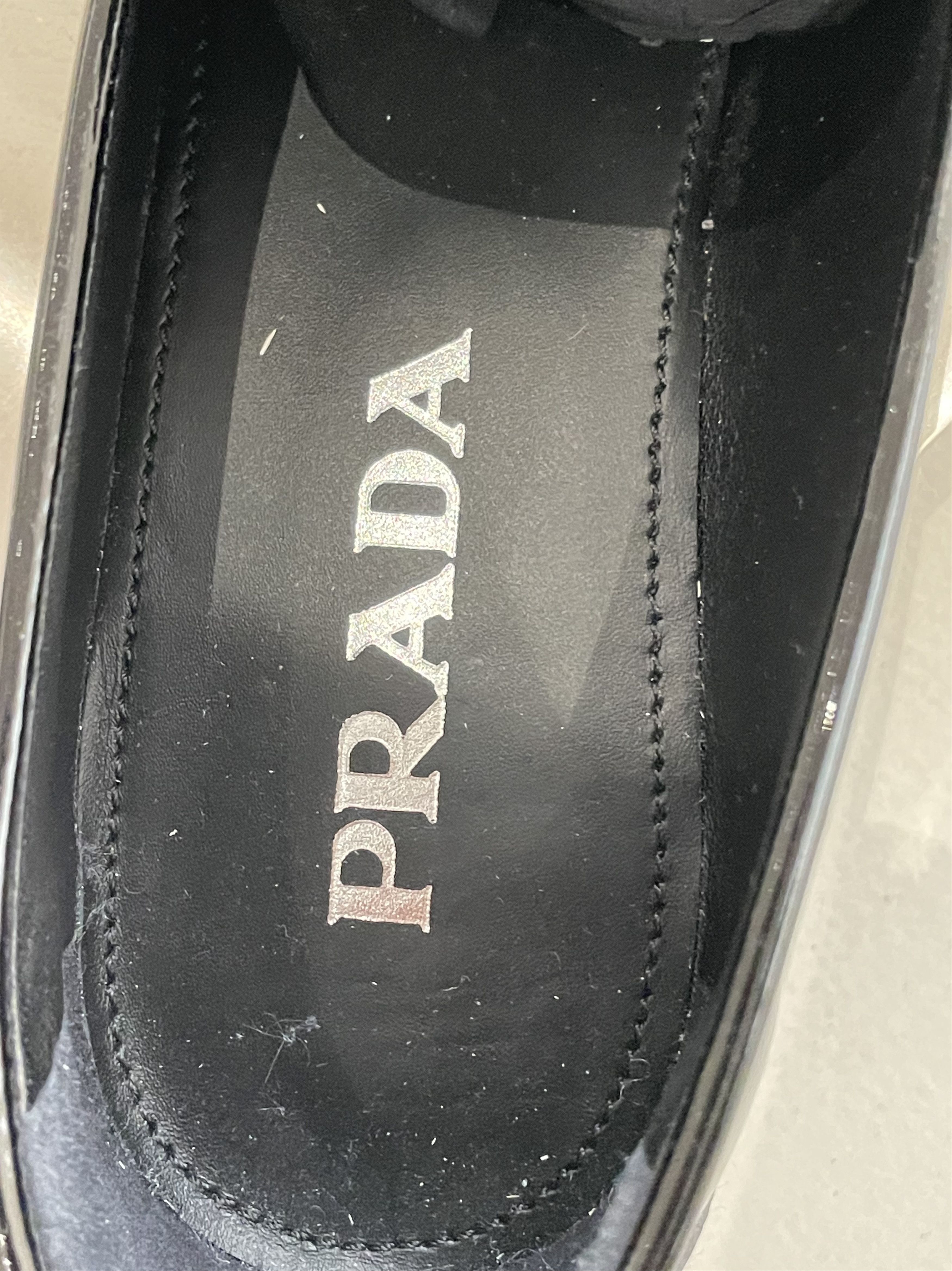 Prada Prada Lacquer Patent Leather Cross Round Toe Loafers Size US 8 / IT 38 - 7 Thumbnail