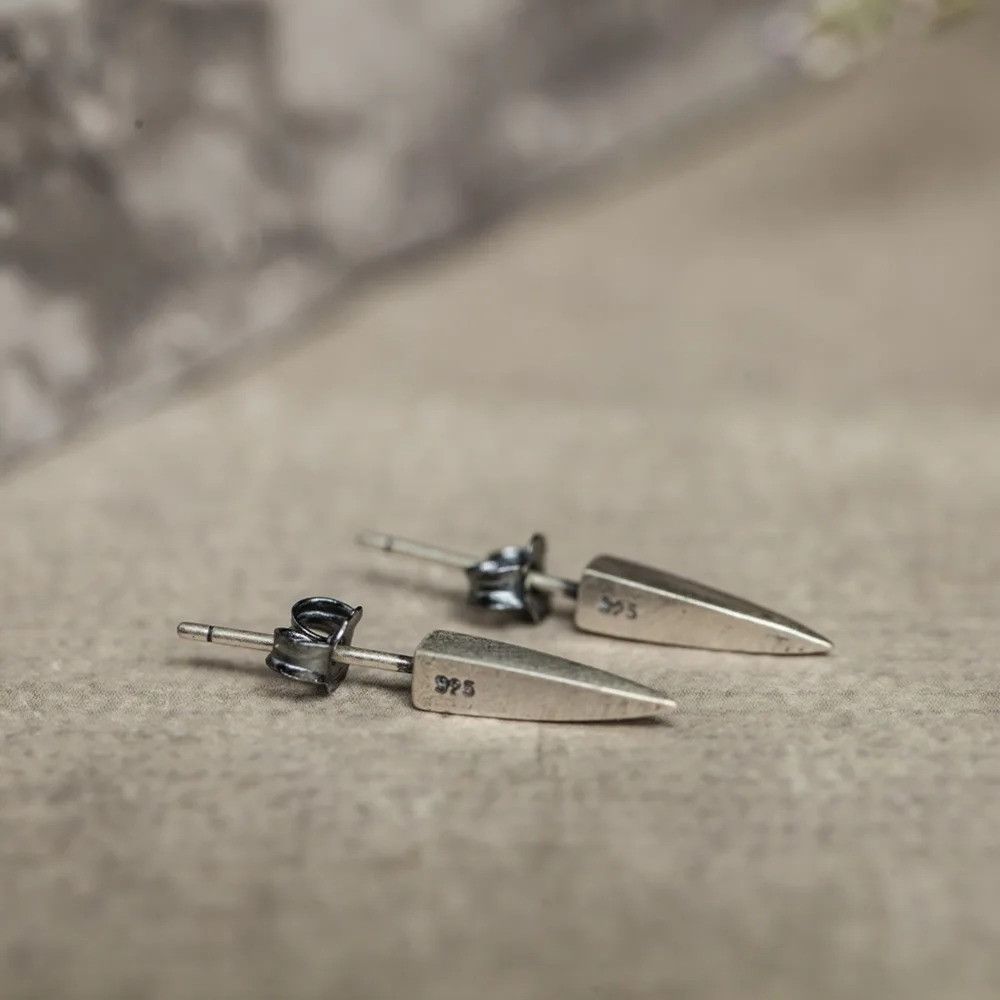 Jewelry Punk Style Stud Earrings 925 Sterling Silver Jewelry Gift Size ONE SIZE - 5 Thumbnail