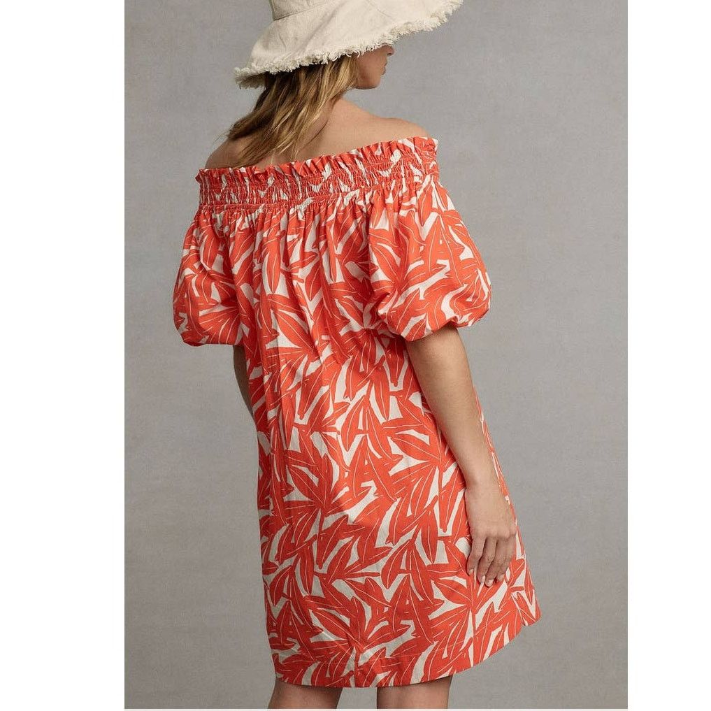 Anthropologie New WHIT TWO Banana Leaf Off-The-Shoulder Tunic Dress Small Size S / US 4 / IT 40 - 3 Thumbnail