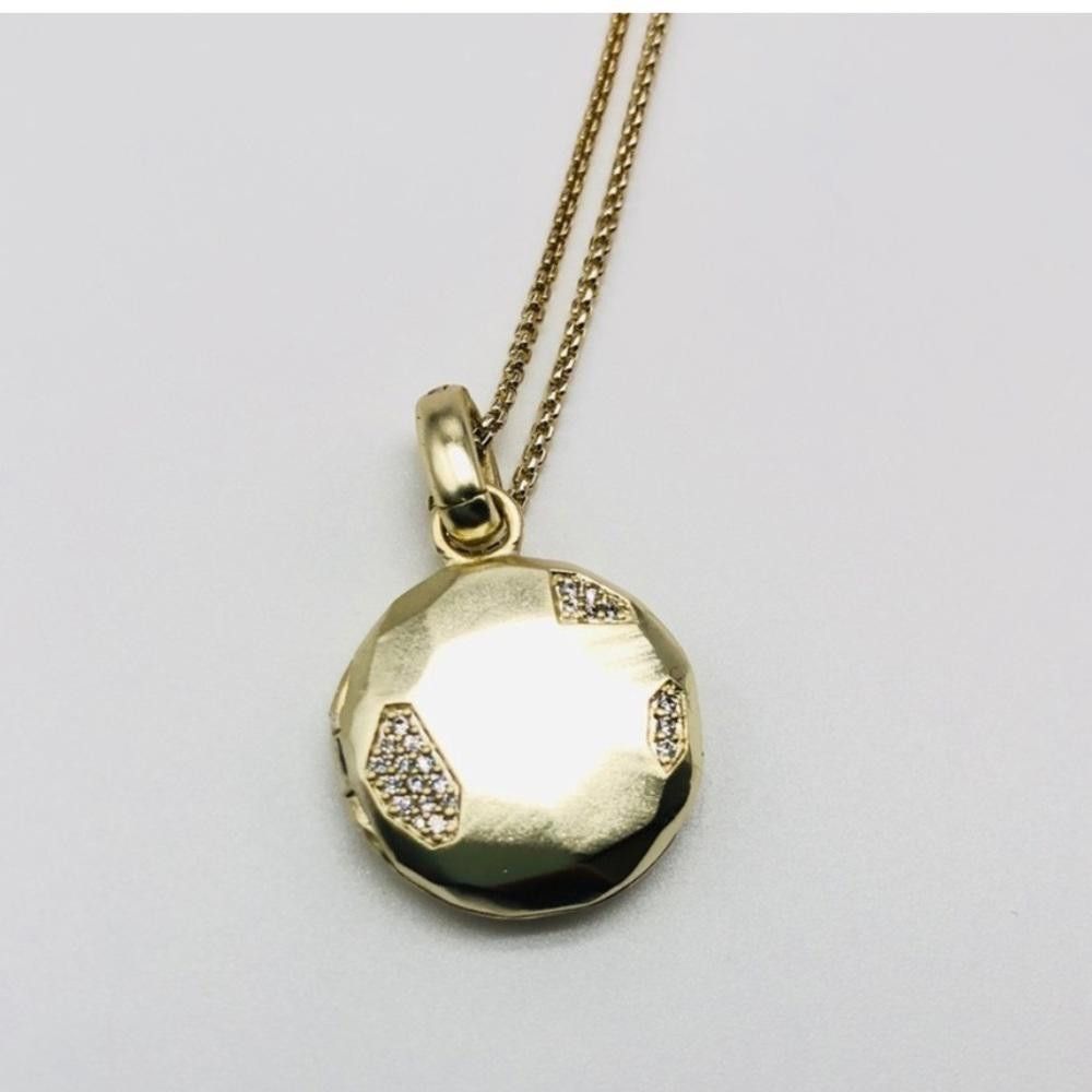 Kendra Scott Kendra Scott Gold Pave Locket Charm Chain Necklace Size ONE SIZE - 1 Thumbnail