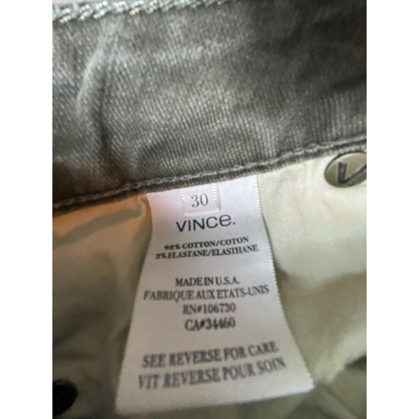 Vince Vince Jeans Womens 30 Green Denim Made in USA Slim Size 30" / US 8 / IT 44 - 4 Thumbnail