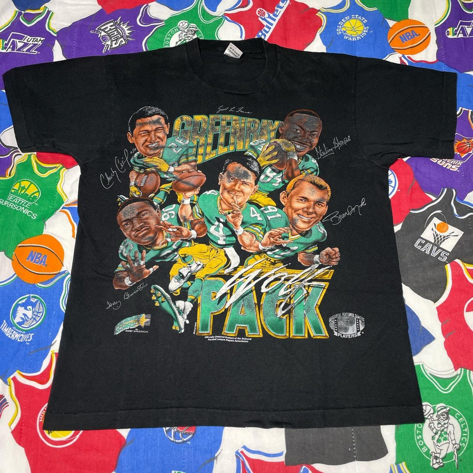 Vintage 90s NFL Green Bay Packers Caricature Super Bowl Tee