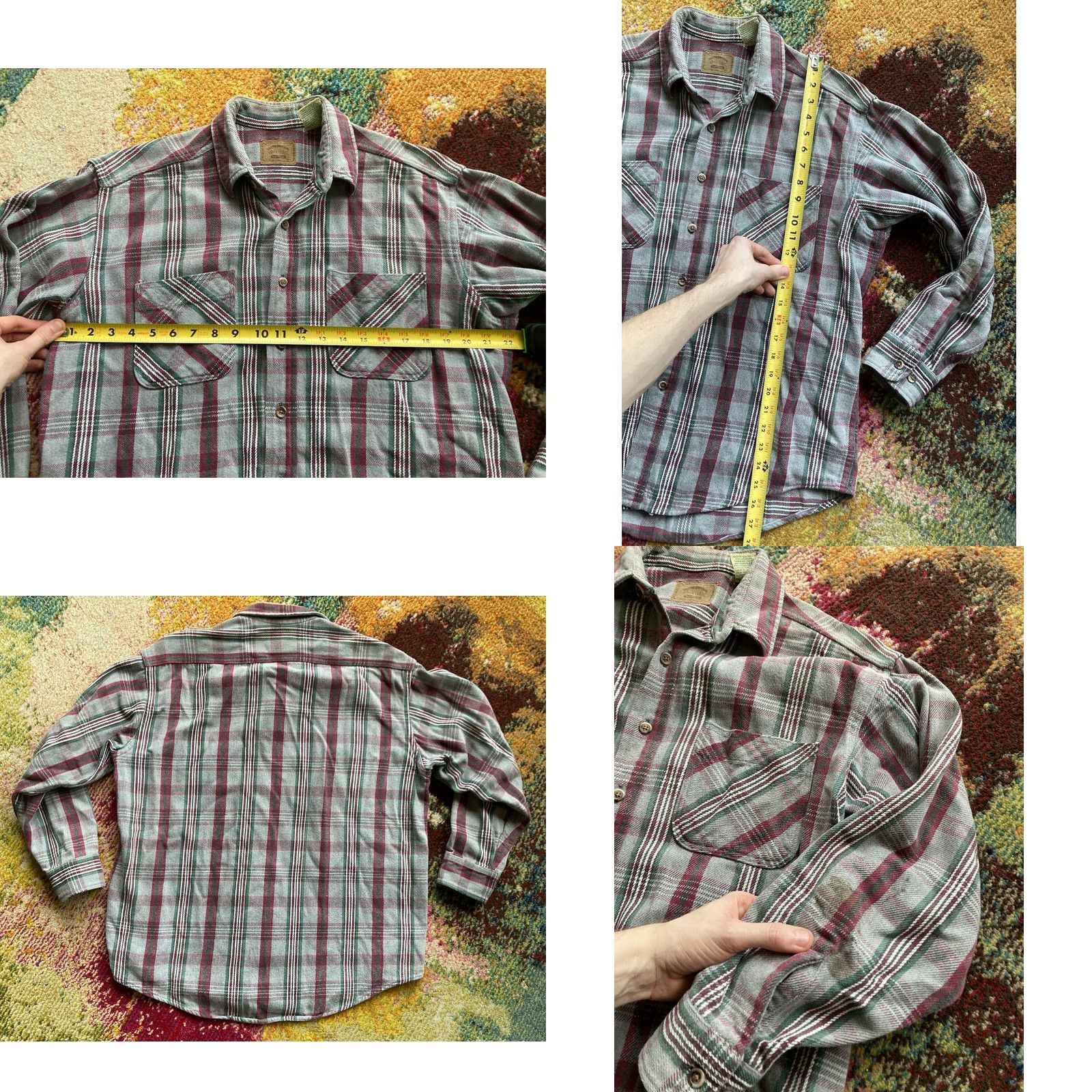 Vintage VINTAGE St. John's Bay Plaid Flannel Shirt Size L Gray Cotton Button-Up Long Sleeve Mens 90s USA Made Regular Fit Size US L / EU 52-54 / 3 - 8 Thumbnail