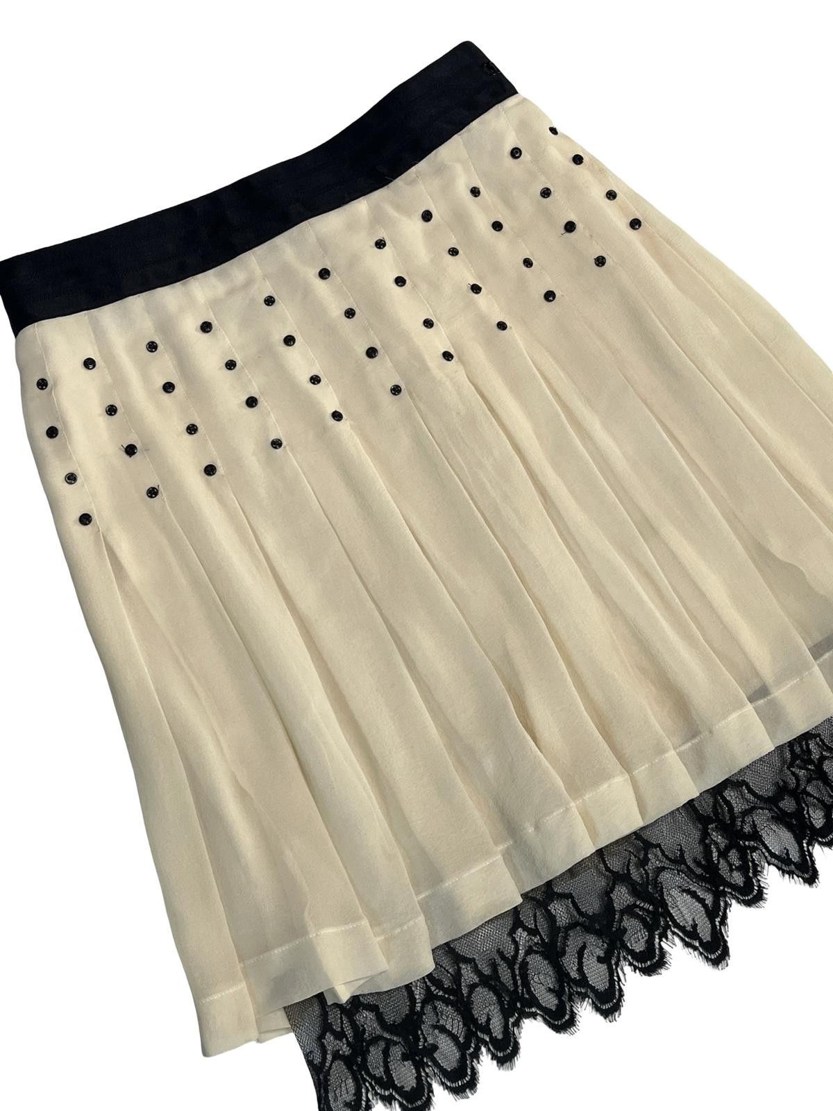 Chanel Chanel SS2003 Runway Silk Lace Skirt Look 43 Karl Lagerfeld Size 27" / US 4 / IT 40 - 2 Thumbnail