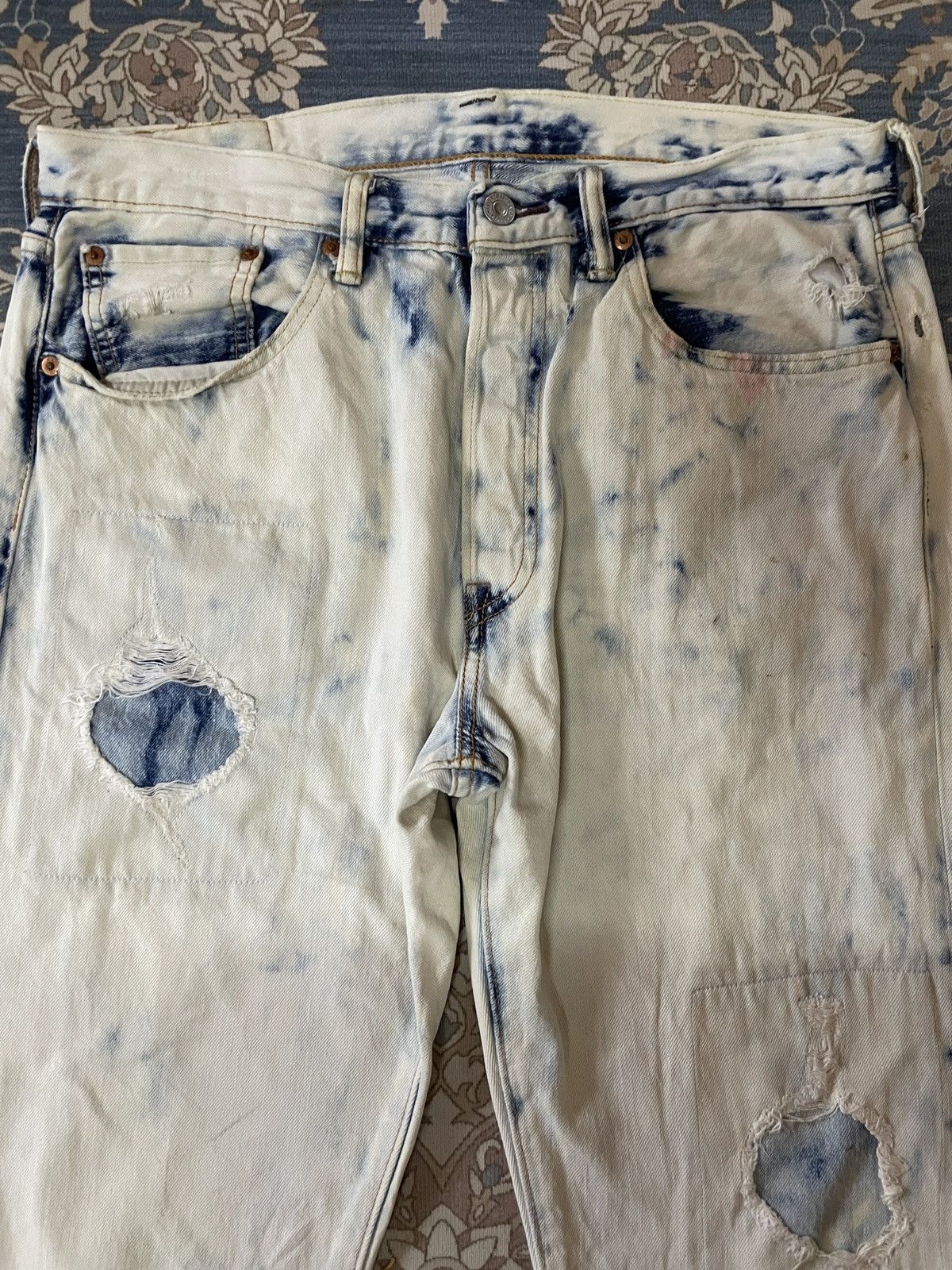 Levi's × Levi's Made & Crafted × Levi's Vintage Clothing Levi’s 501 Bleached boyfriend Denim Patchwork distressed W34 Size US 34 / EU 50 - 7 Thumbnail