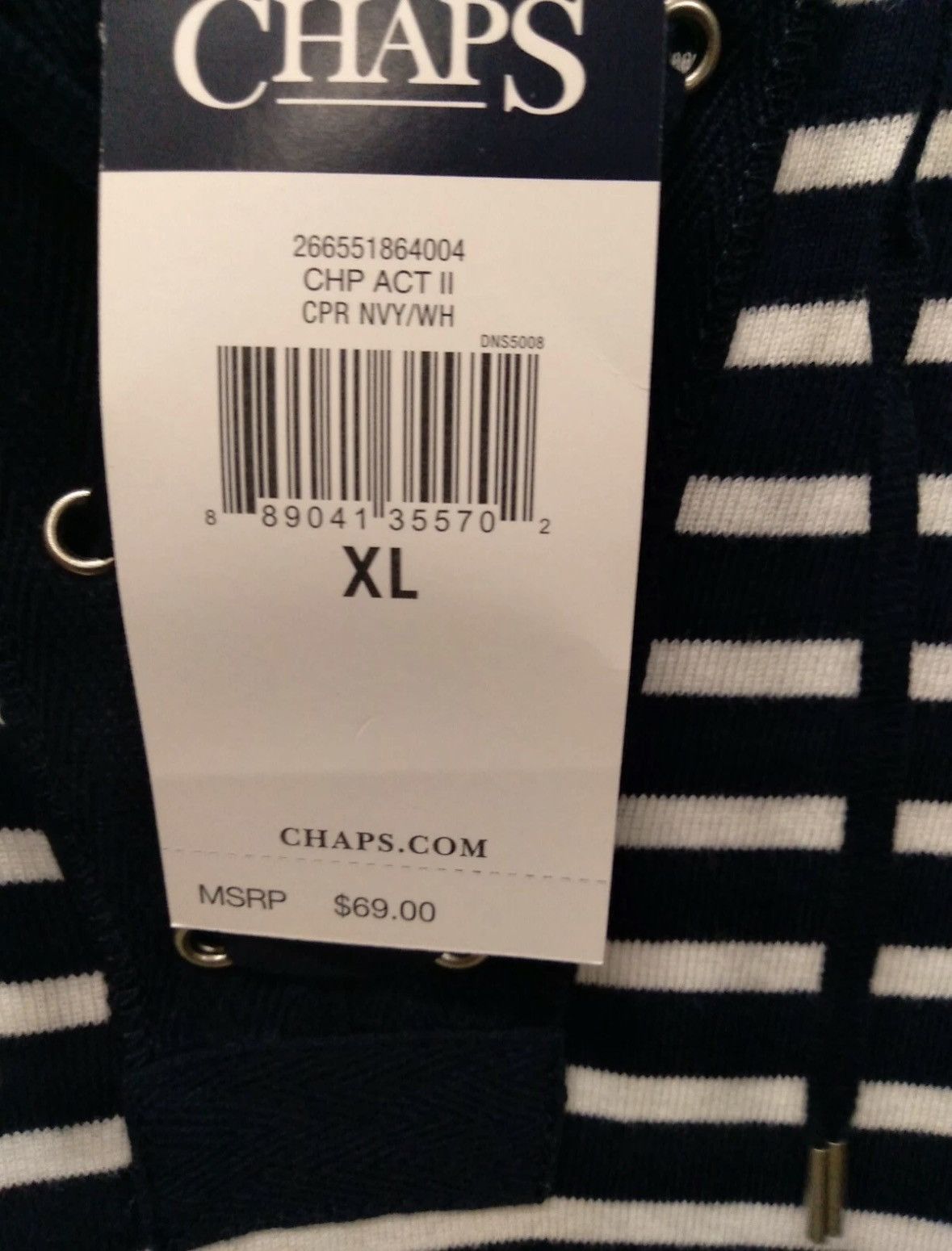 Chaps Ralph Lauren Chaps shirt dress sz XL NAVY/WHITE striped Size XL / US 12-14 / IT 48-50 - 4 Thumbnail
