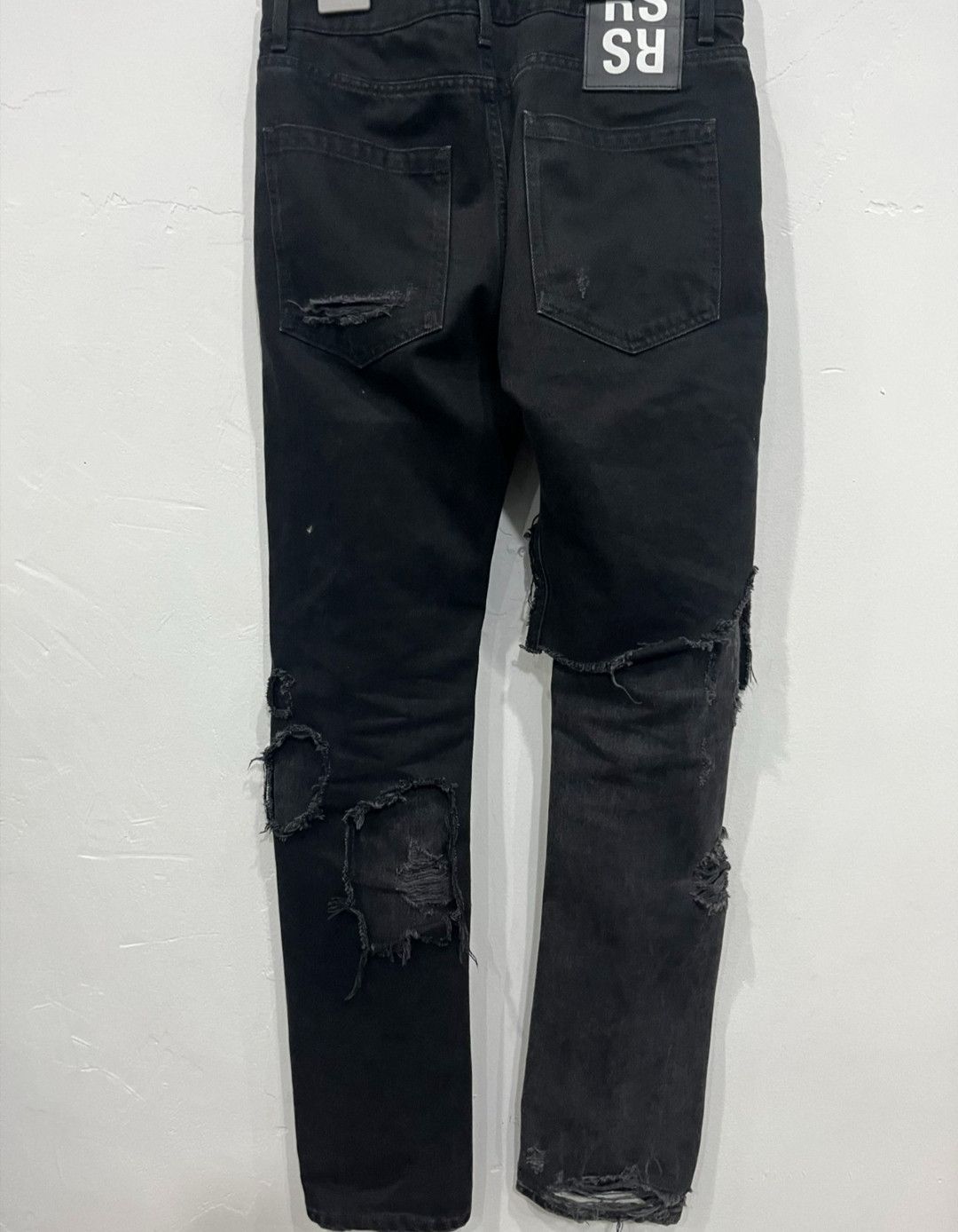 Raf Simons Raf Simons 19aw Double Layer Black and White Destroyed Jeans Size US 29 - 3 Thumbnail