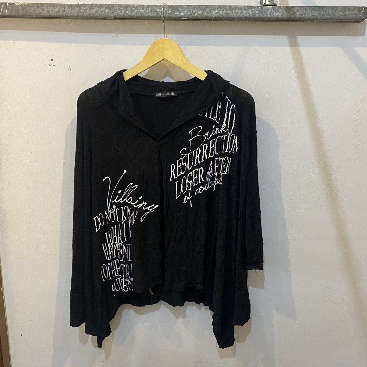 Japanese Brand 2000s Ghost Of Harlem Poem Punks Style Cloak Size US L / EU 52-54 / 3 - 1 Thumbnail