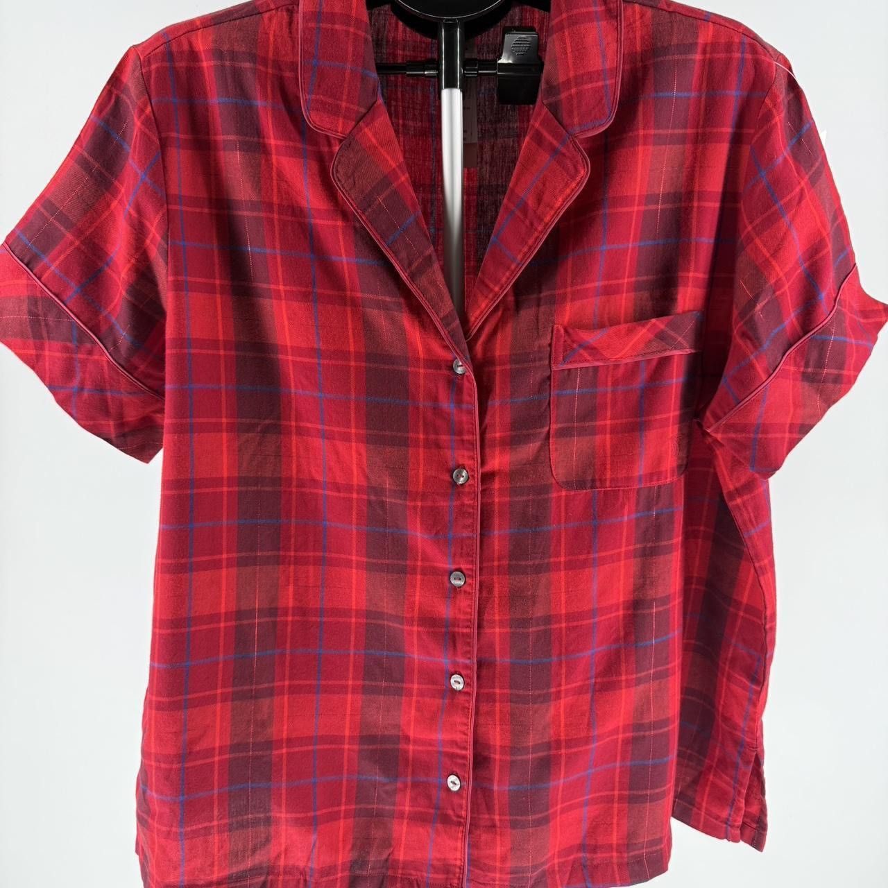 Victoria's Secret Victoria's Secret Red Plaid Button Up Sleep Top Size Large Size L / US 10 / IT 46 - 1 Thumbnail