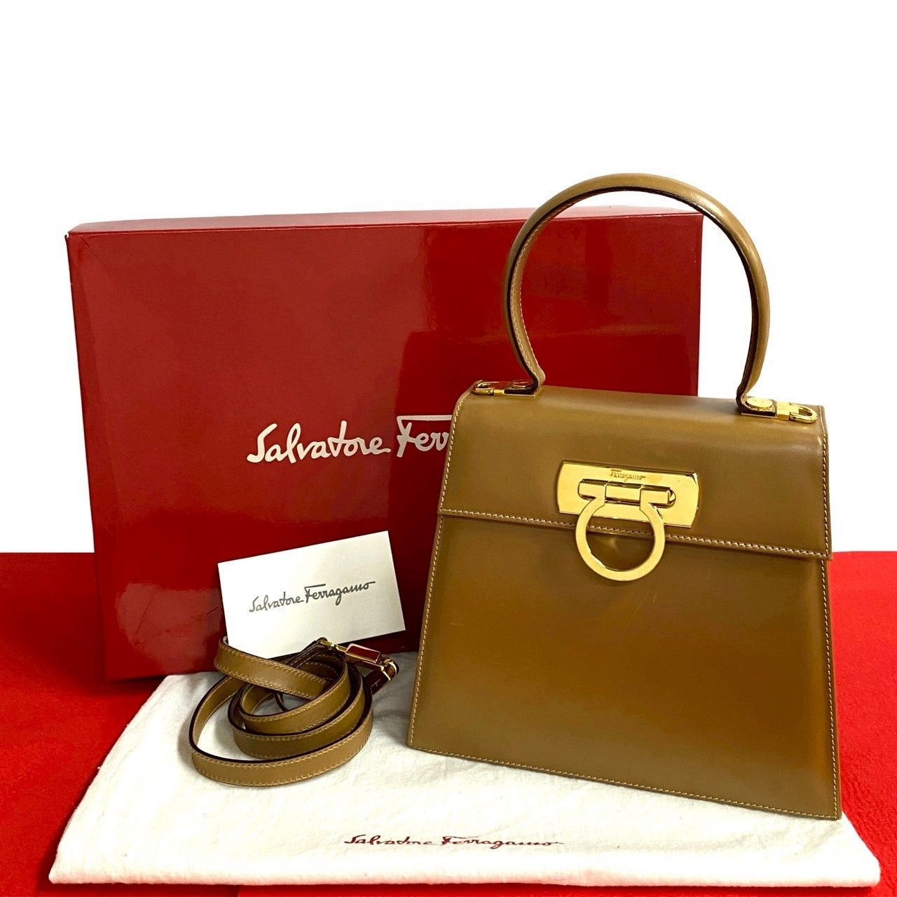 Salvatore Ferragamo Salvatore Ferragamo Shoulder Bag Brown Leather Size ONE SIZE - 1 Thumbnail