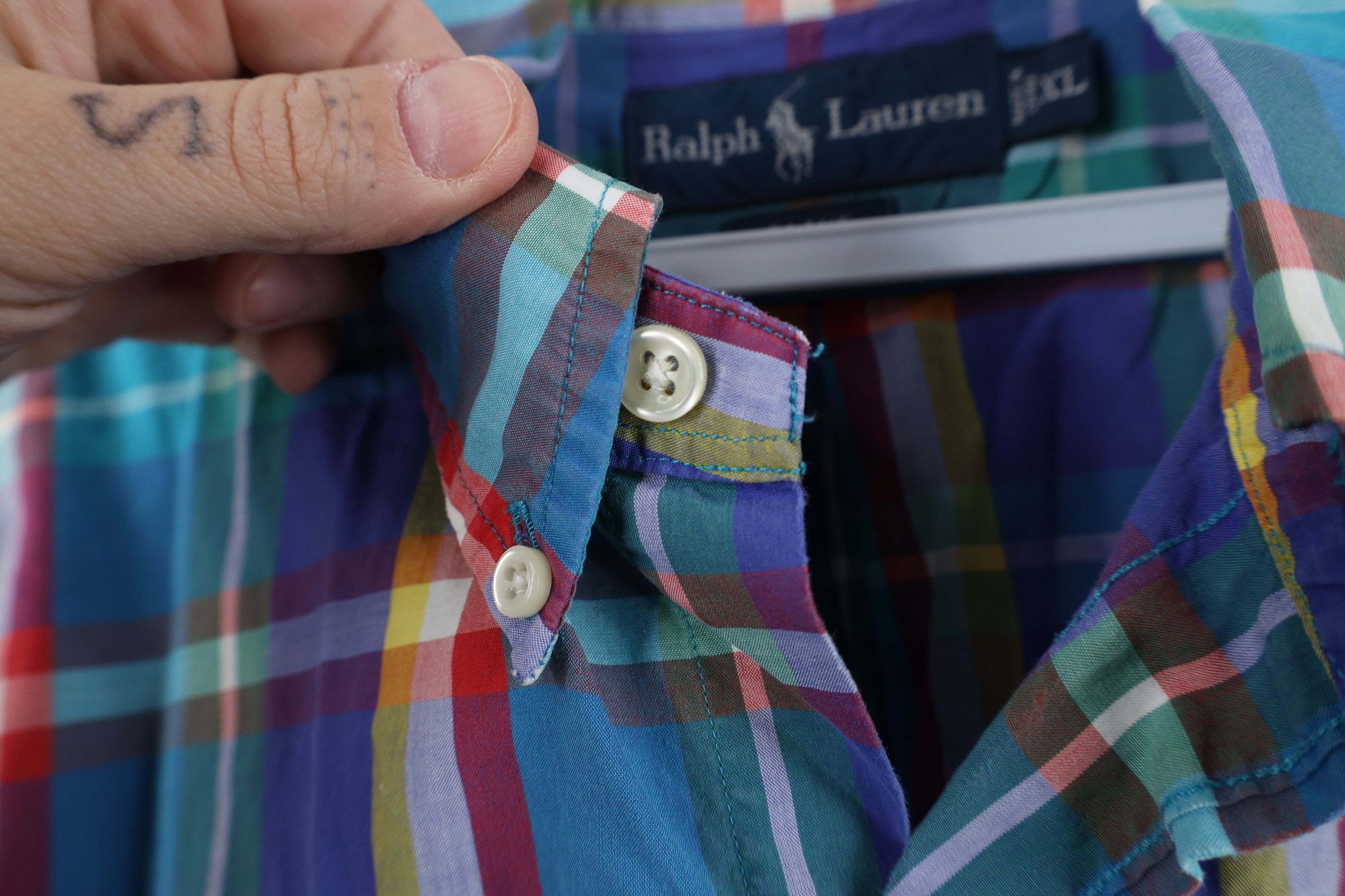 Ralph Lauren Vintage 90s Ralph Lauren Plaid Short Sleeve Button Shirt Size US XL / EU 56 / 4 - 6 Thumbnail