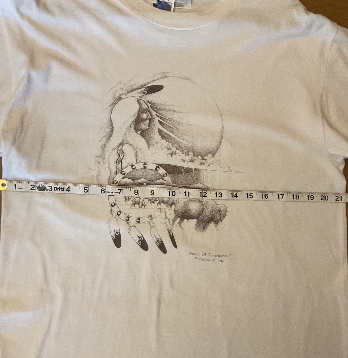 Hanes Vintage Hanes Beefy-T Native American Art Graphic Tshirt Size US L / EU 52-54 / 3 - 4 Thumbnail