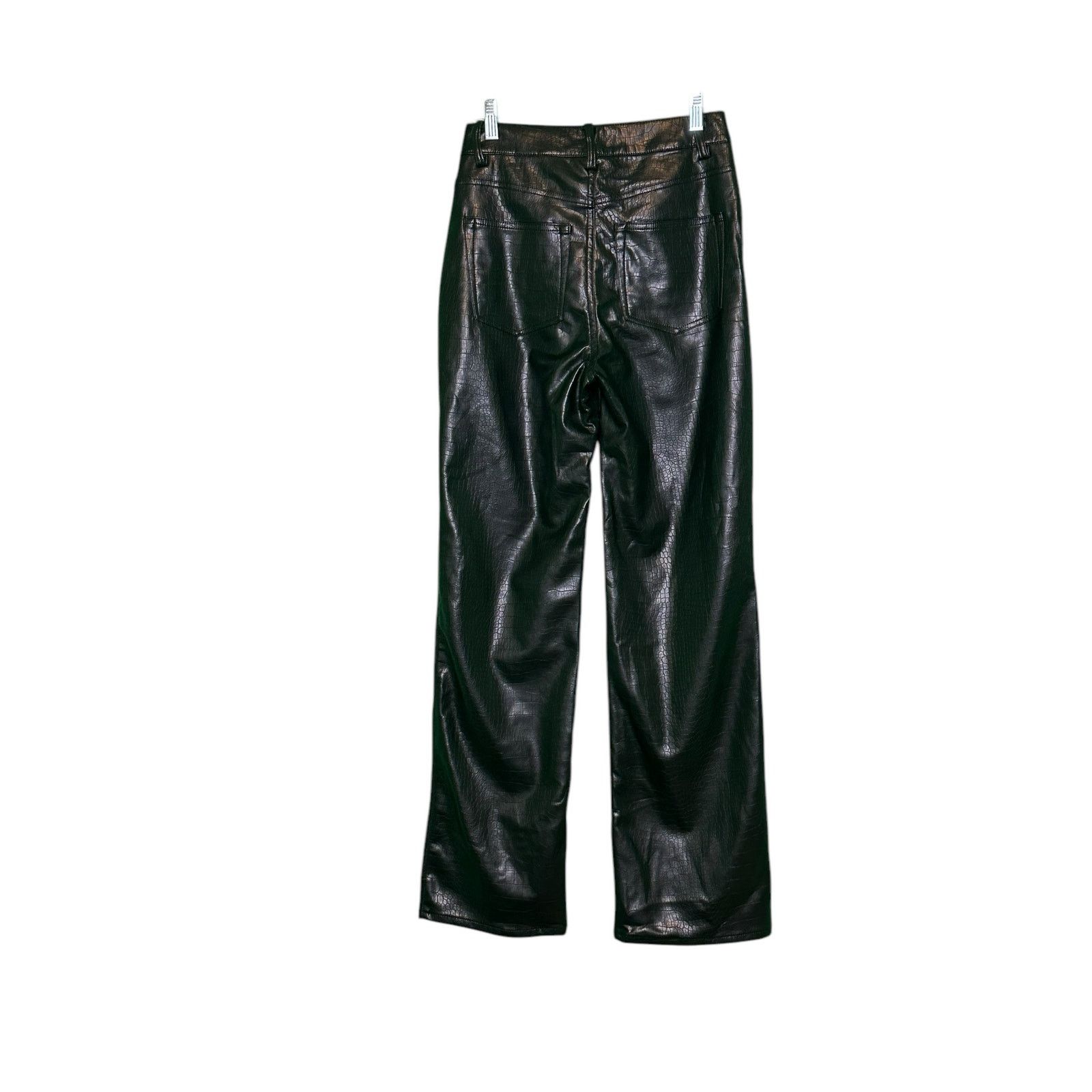 H&M H&M black faux crocodile leather straight leg pants size 4 Size 27" / US 4 / IT 40 - 22 Thumbnail