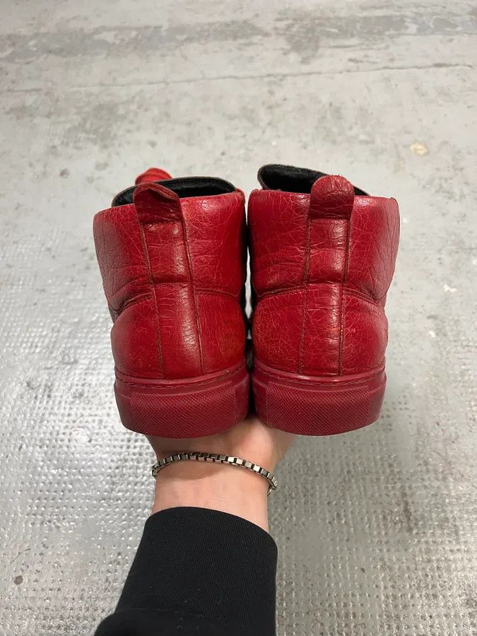 Balenciaga Balenciaga Arena Red Leather High-Top Sneakers Size US 7.5 / EU 40-41 - 5 Thumbnail