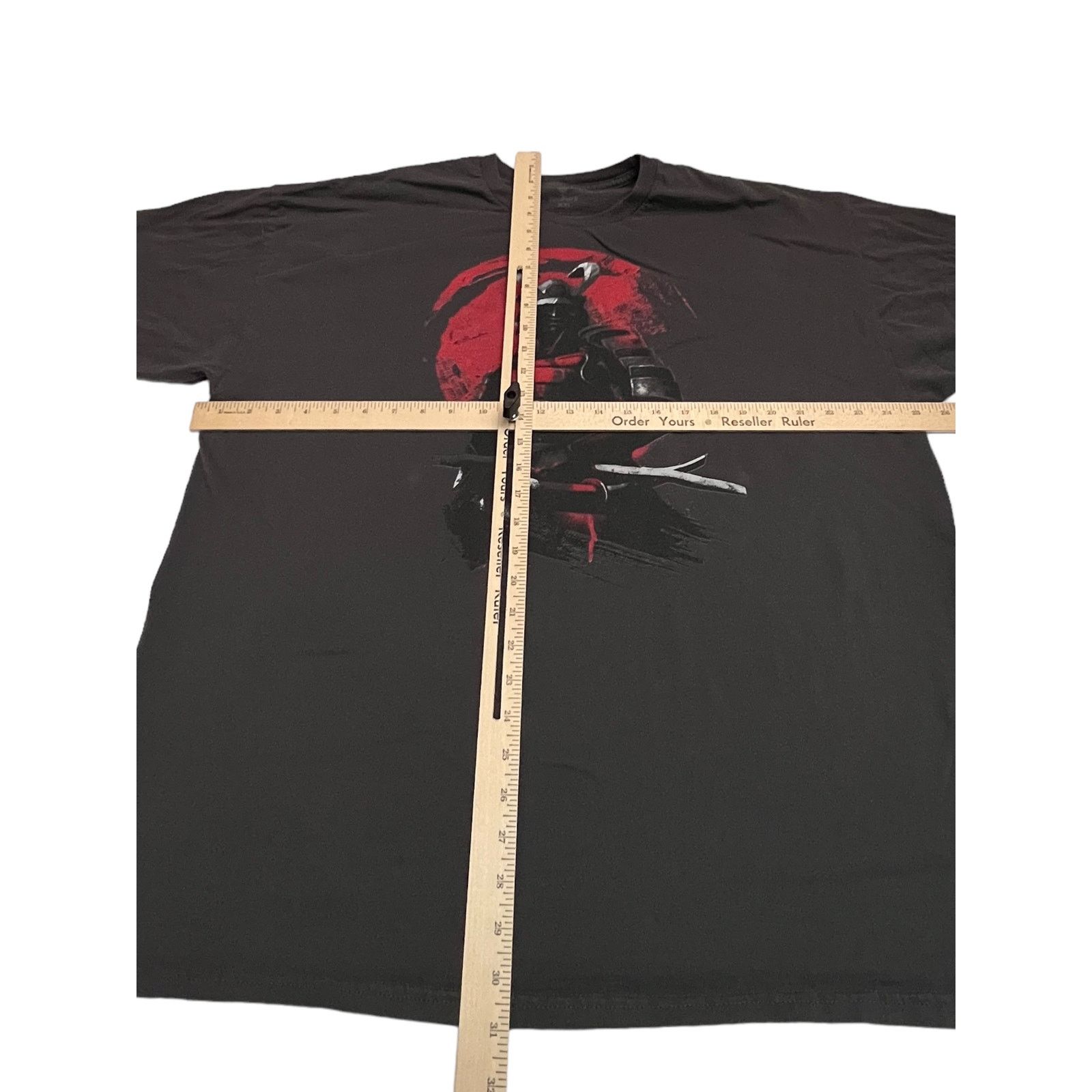 Teefury Samurai Warrior T-Shirt XXL Gray Graphic - Japanese Warrior Size US XXL / EU 58 / 5 - 6 Thumbnail