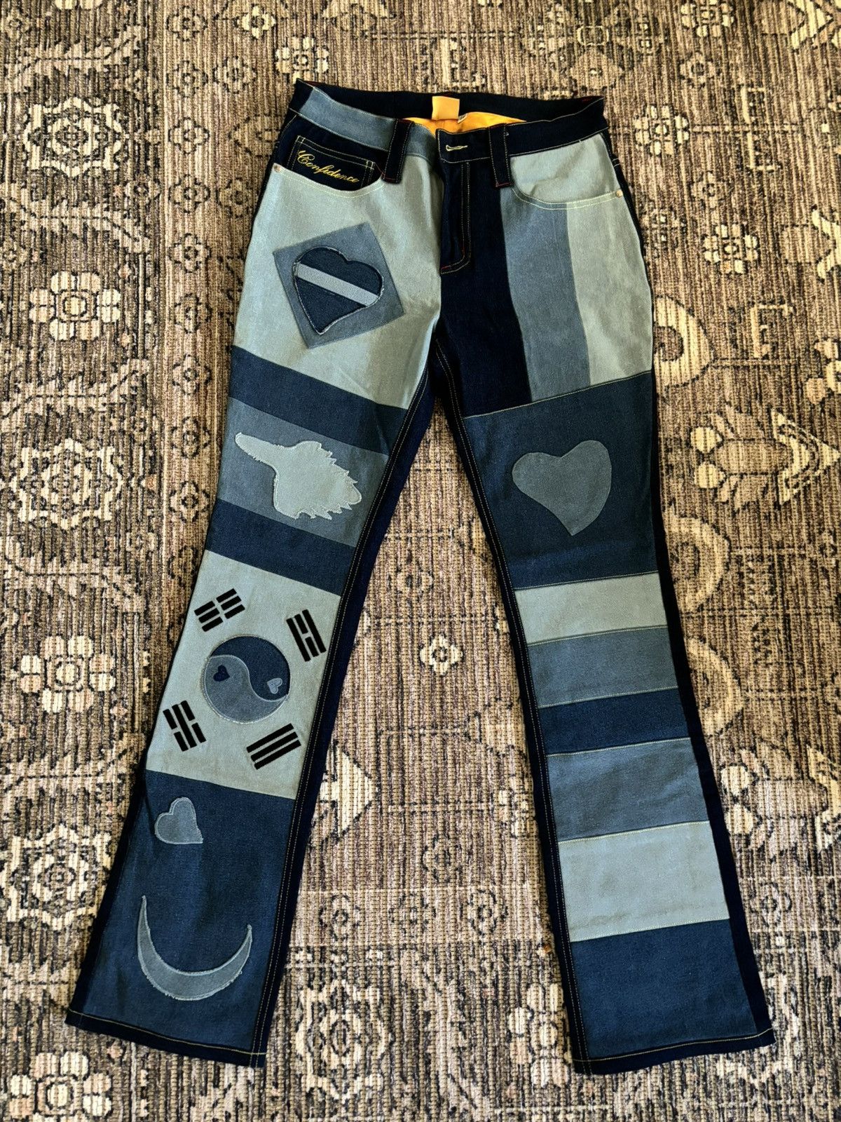 Whensmokeclears WhenSmokeClears Denim Patchwork/Embroidered Jeans Size US 28 / EU 44 - 1 Thumbnail