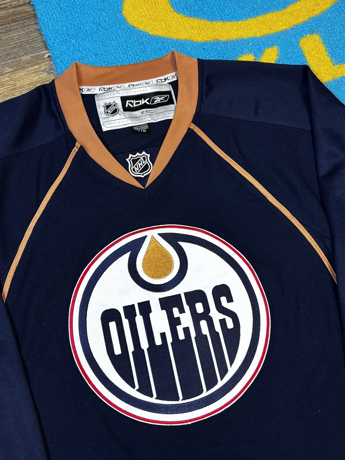 NHL × Reebok NWT Edmonton Oilers Reebok Long Sleeve Blank Blue Jersey Size US L / EU 52-54 / 3 - 6 Thumbnail