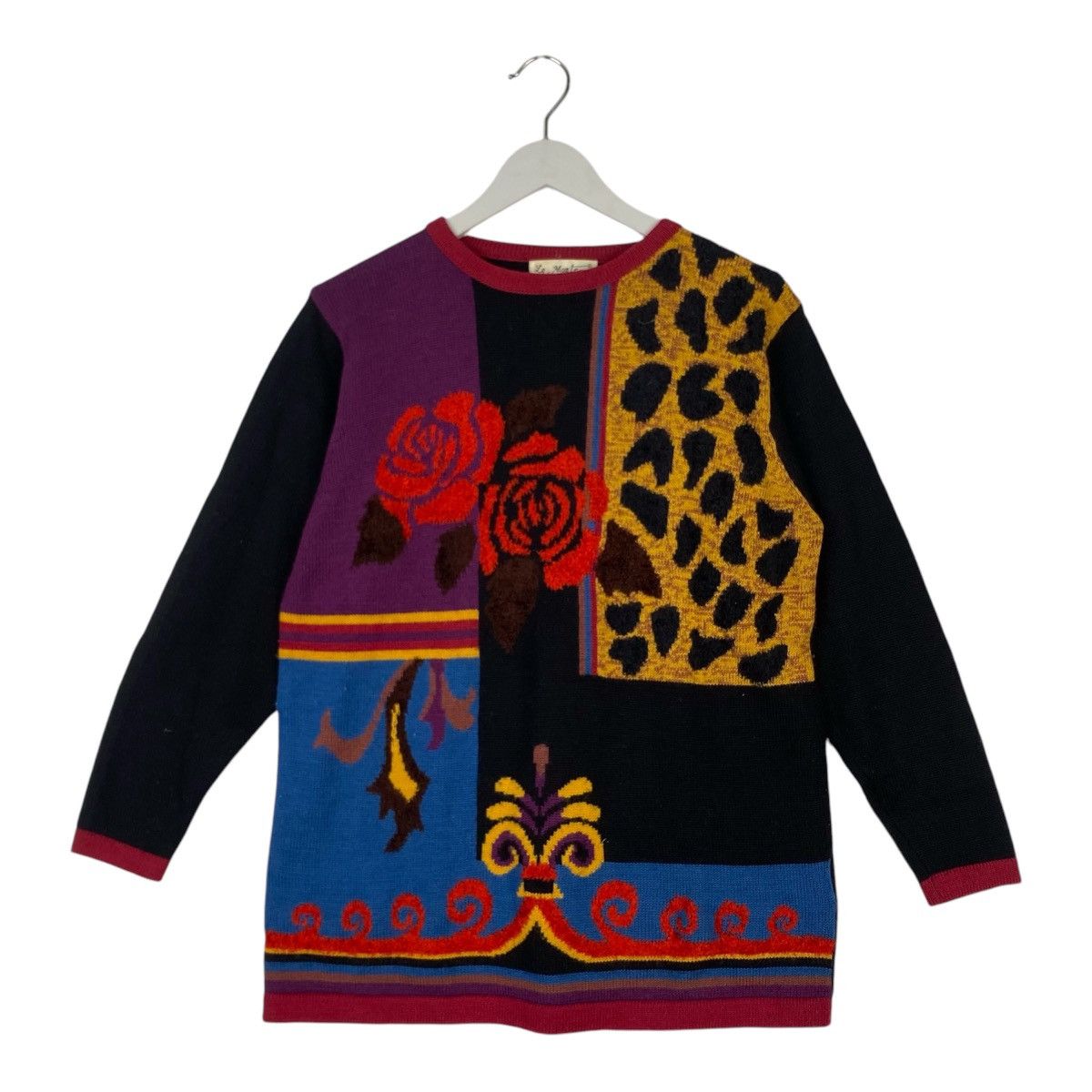 Designer × Vintage Vintage Leopard Rose Print Floral Embroidered Sweater Size M / US 6-8 / IT 42-44 - 1 Thumbnail