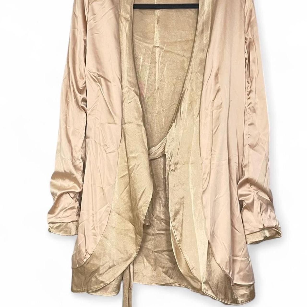 Other Meshki Modern Metallic Gold Long Sleeve Wrap Dress Size M / US 6-8 / IT 42-44 - 4 Thumbnail
