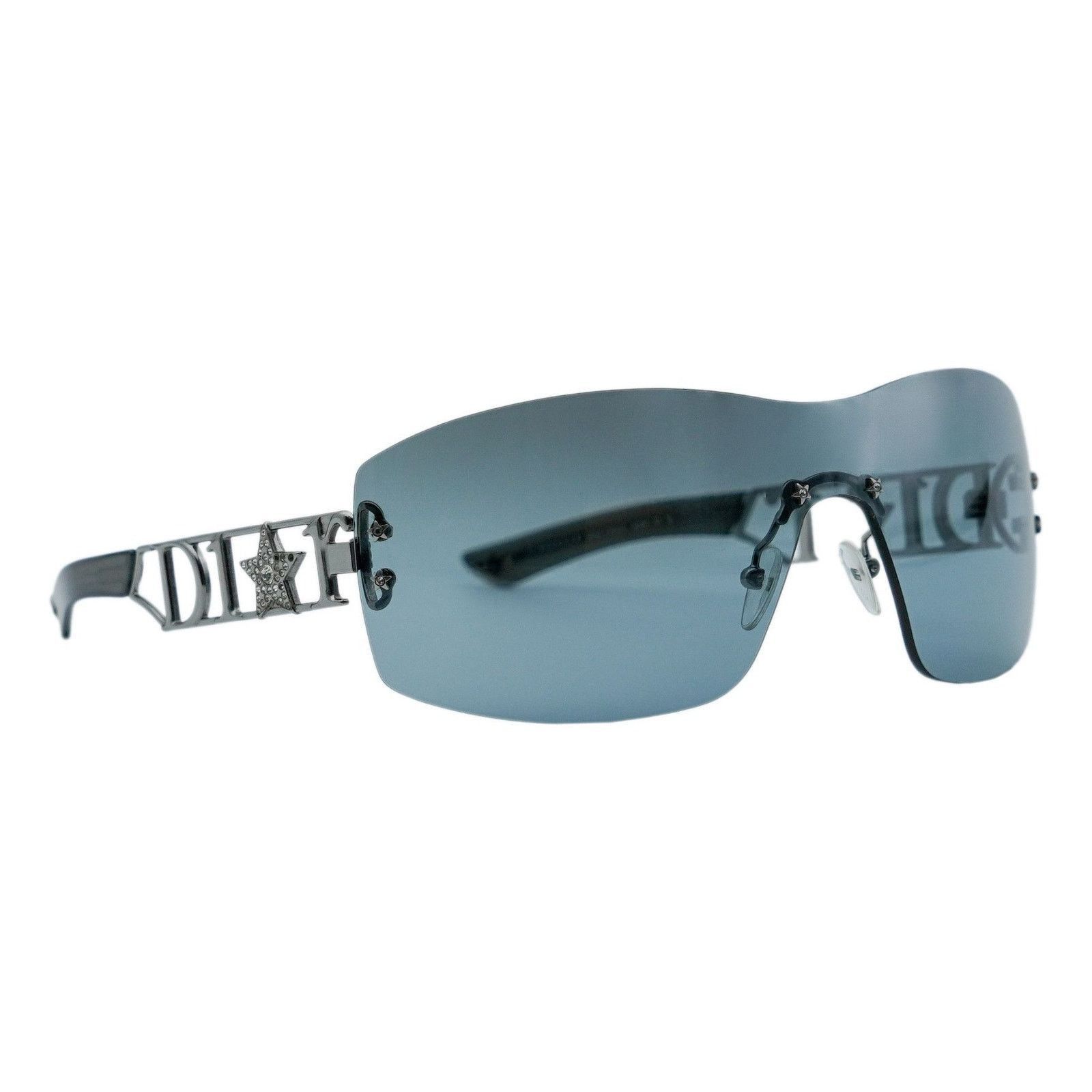 Dior Diorlywood Silver Rimless Shield Star Logo Sunglasses