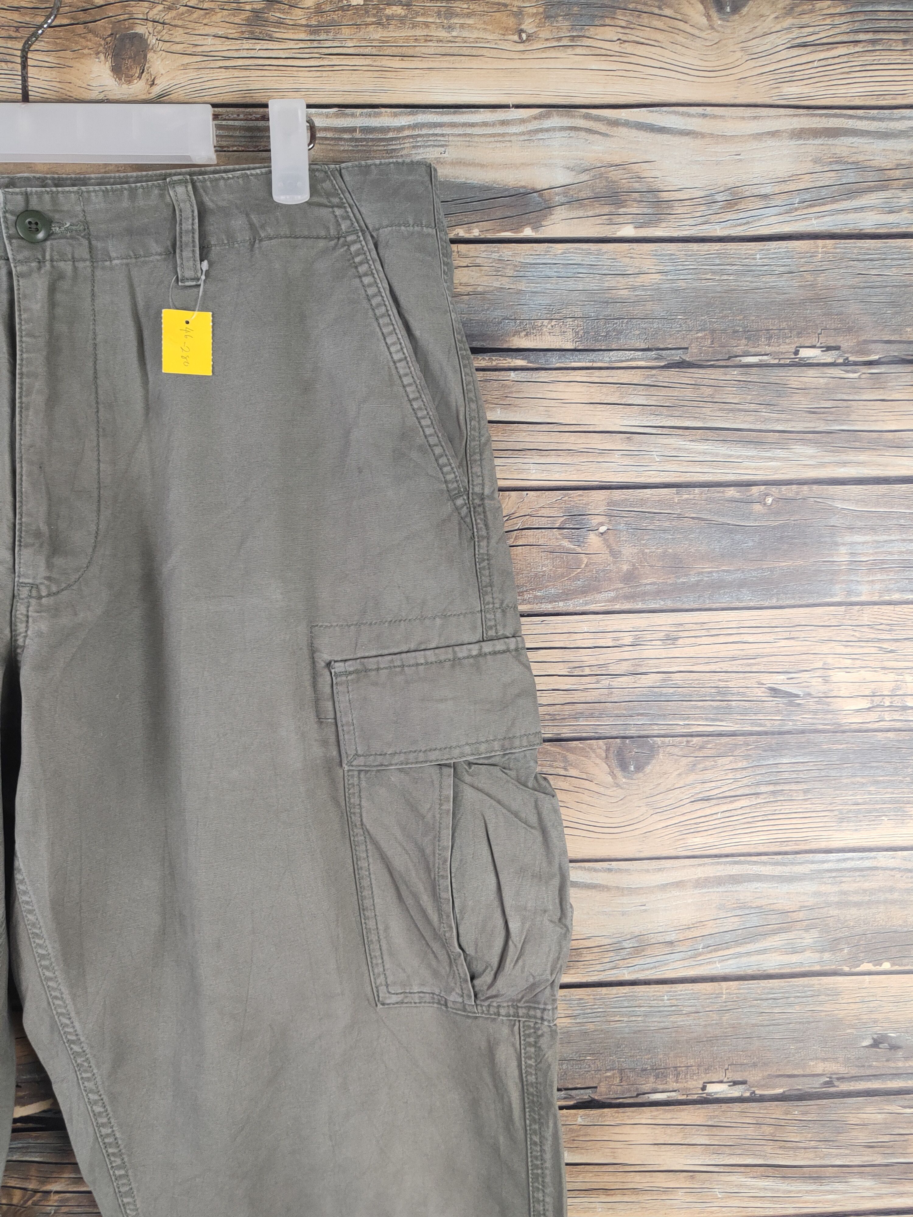 Japanese Brand DL Uniqlo Army Green Faded Multipocket Cargo Pants #46-280T Size US 36 / EU 52 - 5 Thumbnail
