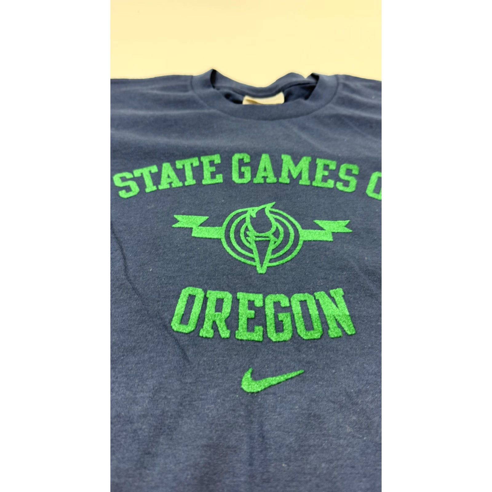 Nike VINTAGE Nike State Games Oregon Shirt Mens Small Navy Blue 2004 2000s Graphic Print Short Sleeve Crew Neck Sports Event Mens Size US S / EU 44-46 / 1 - 2 Thumbnail