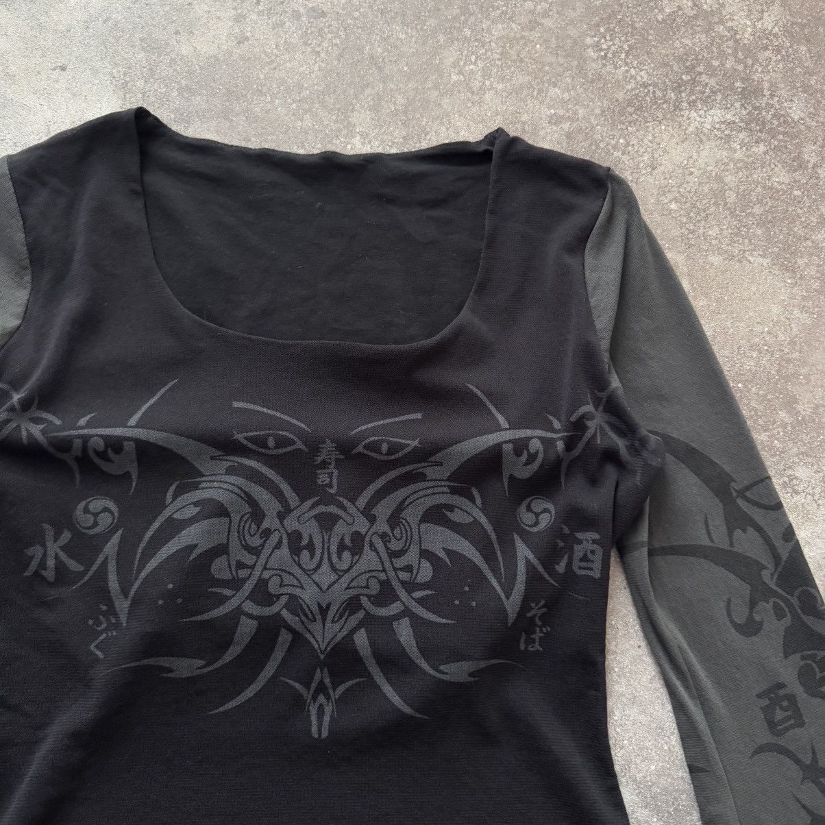 Japanese Brand × Vintage Japanese Tribal Gothic Mesh Long Sleeve Size M / US 6-8 / IT 42-44 - 5 Thumbnail