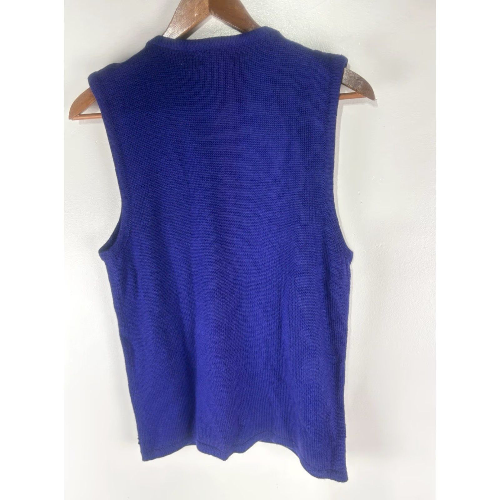Vintage VINTAGE Koret Women's Sweater Vest Beaded Wool Blend Knitted Sleeveless Size S Purple Size S / US 4 / IT 40 - 4 Thumbnail