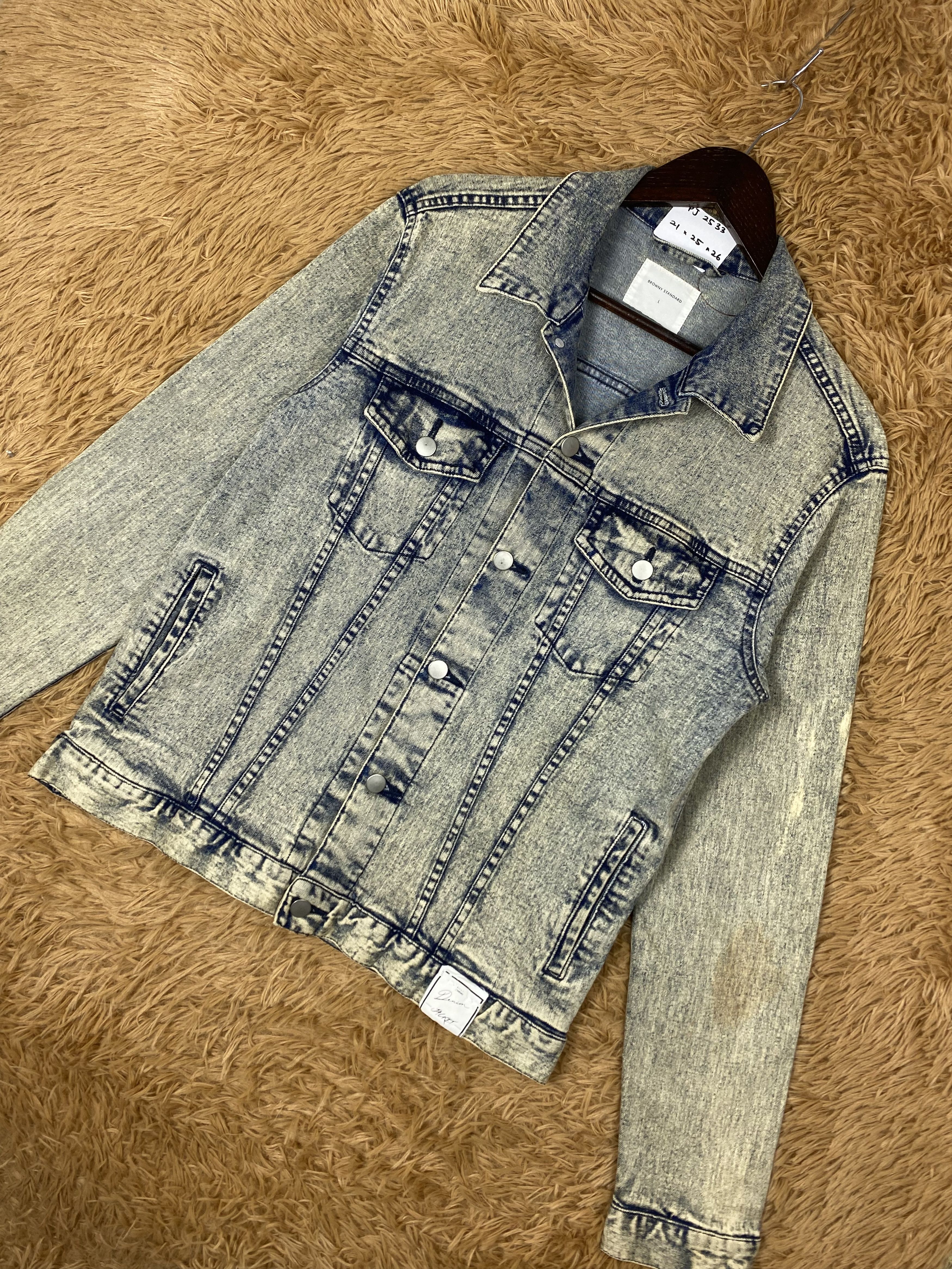 Japanese Brand Vintage Browny Standard Acid Wash Denim Jacket PJ02533 Size US L / EU 52-54 / 3 - 2 Thumbnail