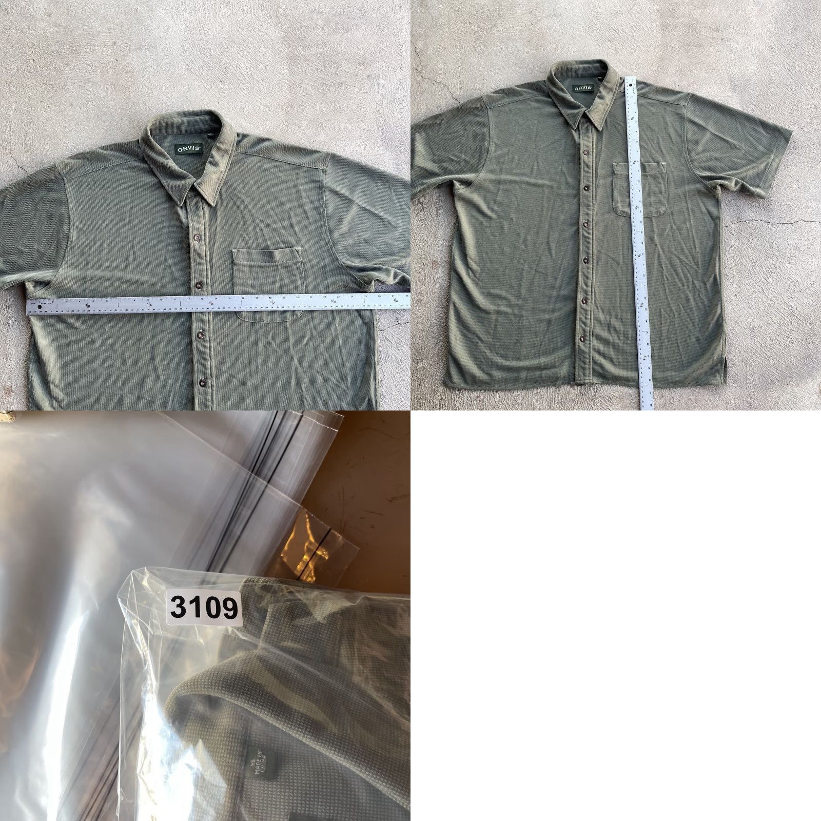 Orvis Orvis Shirt Men XL Button-Up Short Sleeve Green Havana Tencil Blend Stretch Hike Size US XL / EU 56 / 4 - 8 Thumbnail