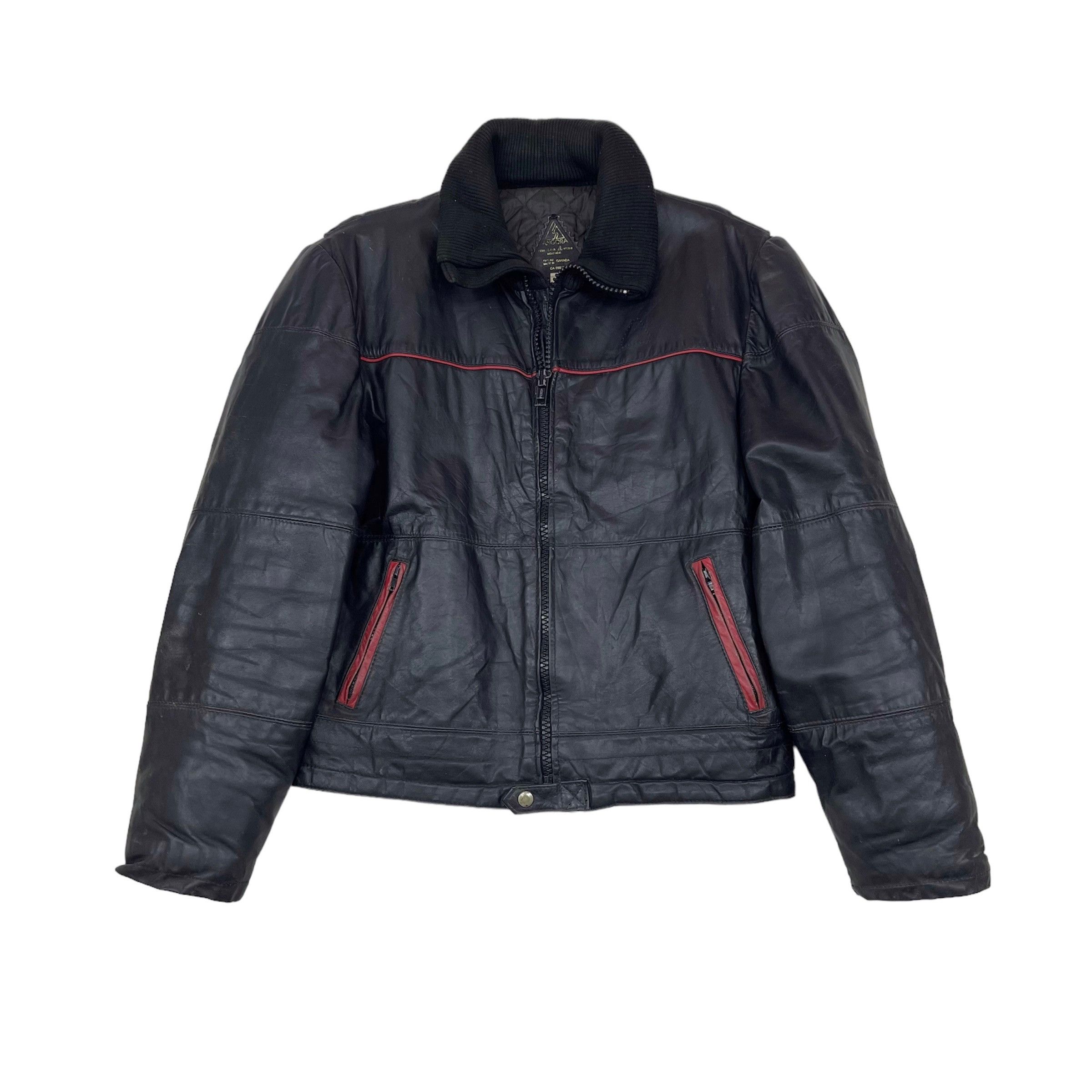 Vintage 90s Vintage ANGORA Leather Jacket Motorcycle Jacket #1187/AP Size US M / EU 48-50 / 2 - 1 Thumbnail