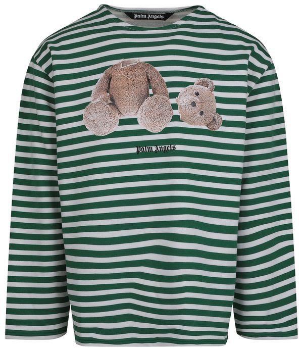Palm Angels Palm Angels Bear Stripes Breton Long-SleeveTee 'Green/White' Size US XXL / EU 58 / 5 - 1 Thumbnail