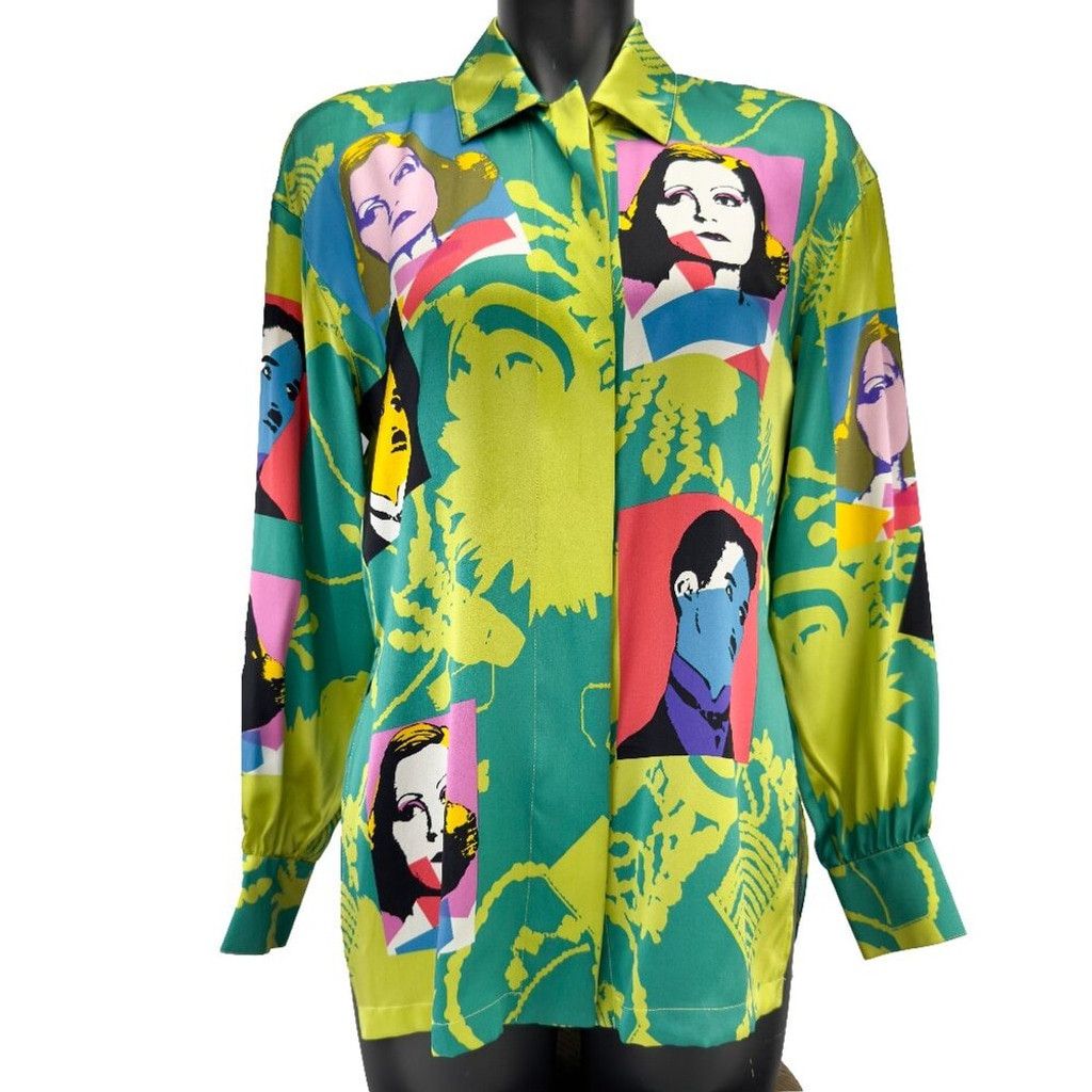 Escada ESCADA Margaretha Ley Pop Art Chaplin Garbo Multi Blouse 36 Size XS / US 0-2 / IT 36-38 - 2 Thumbnail