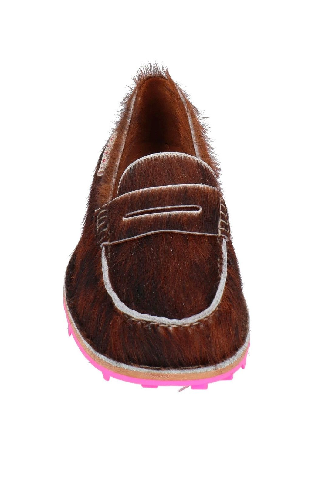 Marni Marni Brown Calf Hair Penny Loafers with Pink Sol Size US 10 / EU 43 - 4 Thumbnail