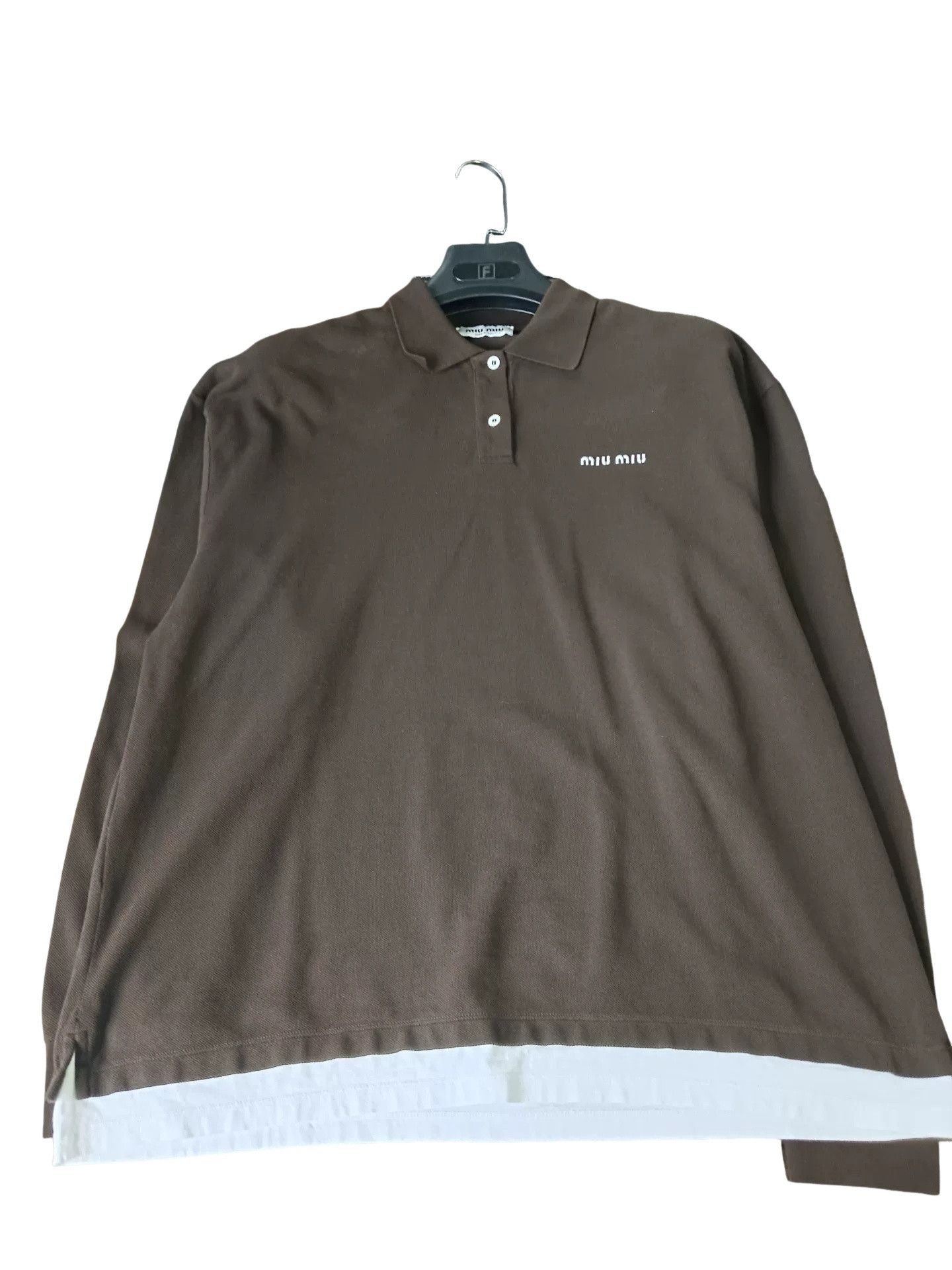 Miu Miu Miu Miu Brown Layered Long Sleeve Polo S Size US S / EU 44-46 / 1 - 1 Thumbnail