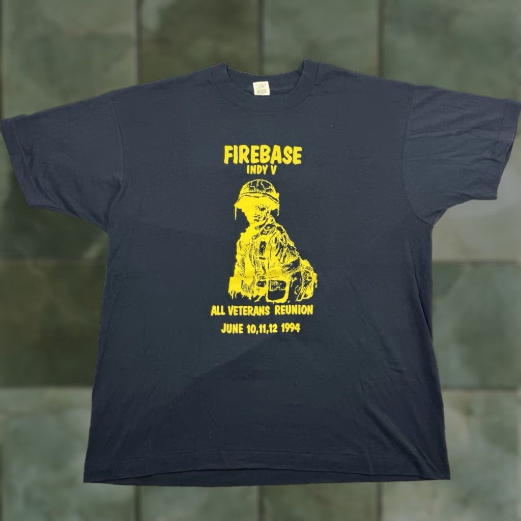 Vintage VINTAGE Firebase Indy V Veterans Reunion Shirt Adult XL Black Army 90s Mens T-Shirt Screen Stars Crew Neck Short Sleeve Size US XL / EU 56 / 4 - 1 Thumbnail