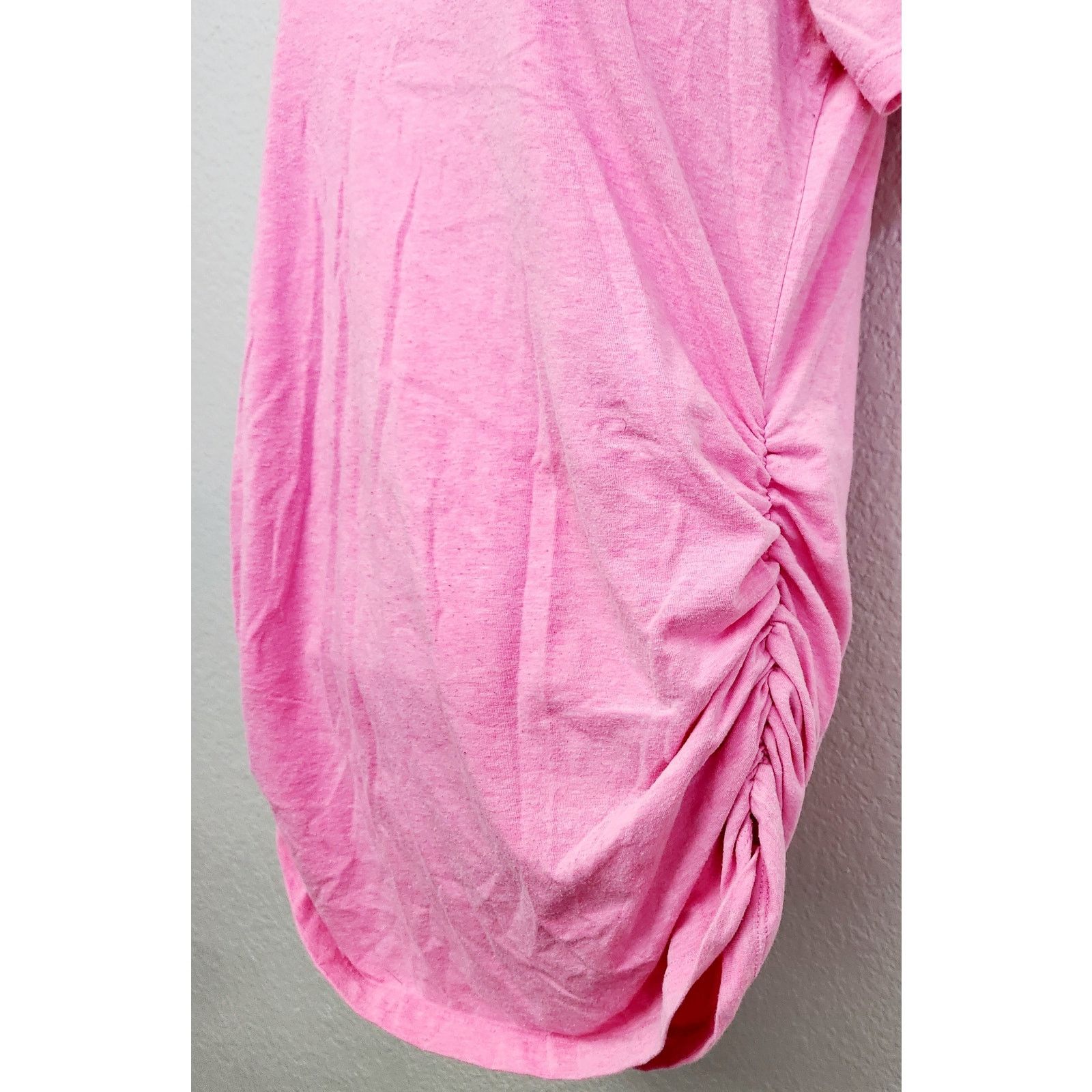 Other Ambiance Maternity Pink Heathered Ruched Sides Top Large Size L / US 10 / IT 46 - 2 Thumbnail