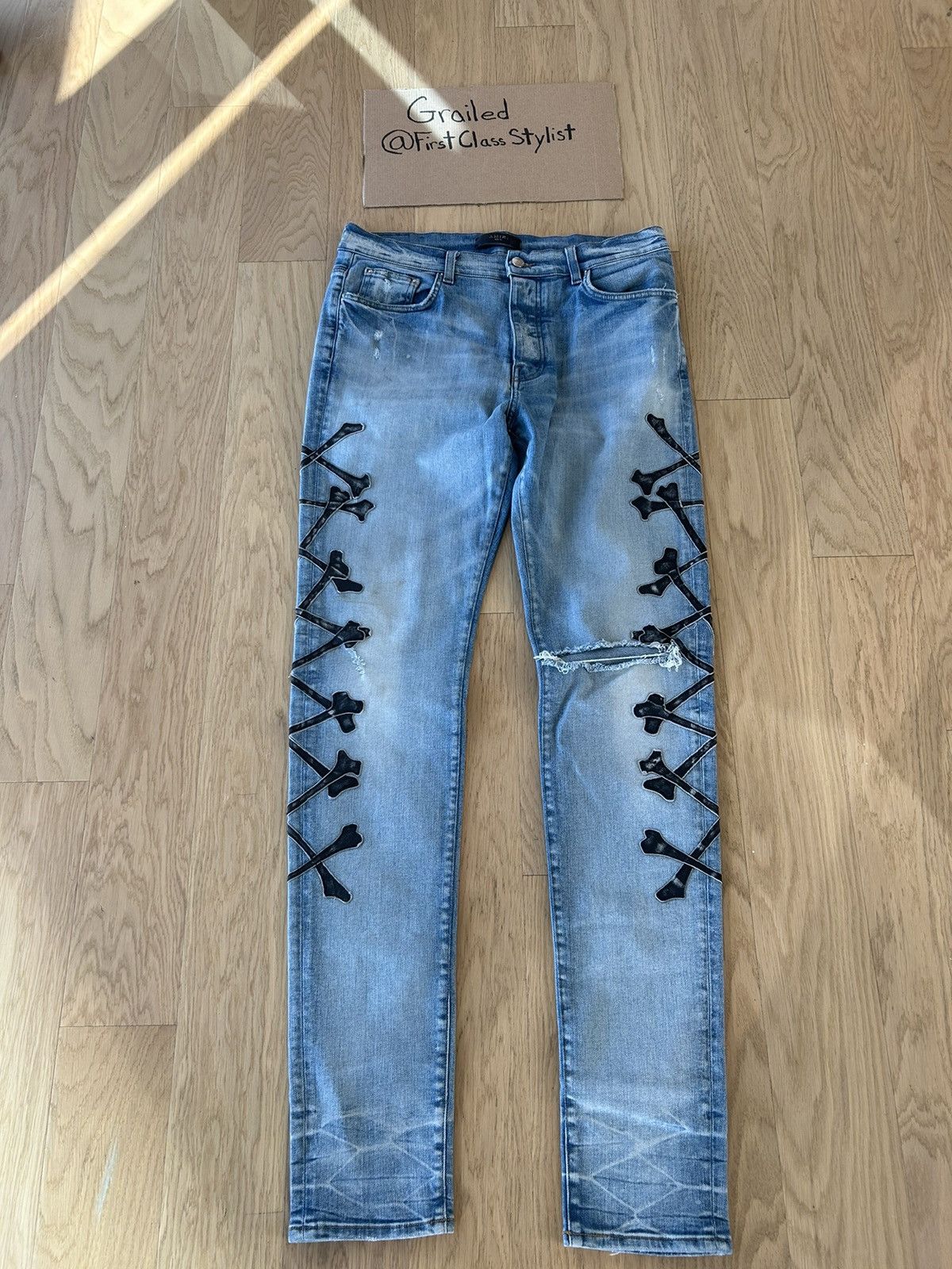 image of Amiri Denim Bones in Blue, Men's (Size 36)