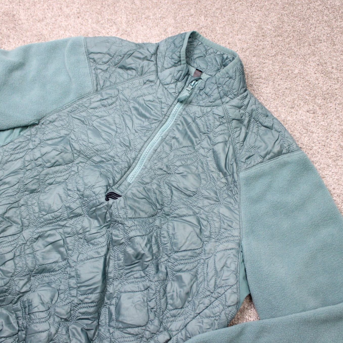 Fabletics Fabletics Jacket Mens Medium Green The Loft Quilted Water Resistant 1/4 Zip Coat Shirt? Size US M / EU 48-50 / 2 - 2 Thumbnail