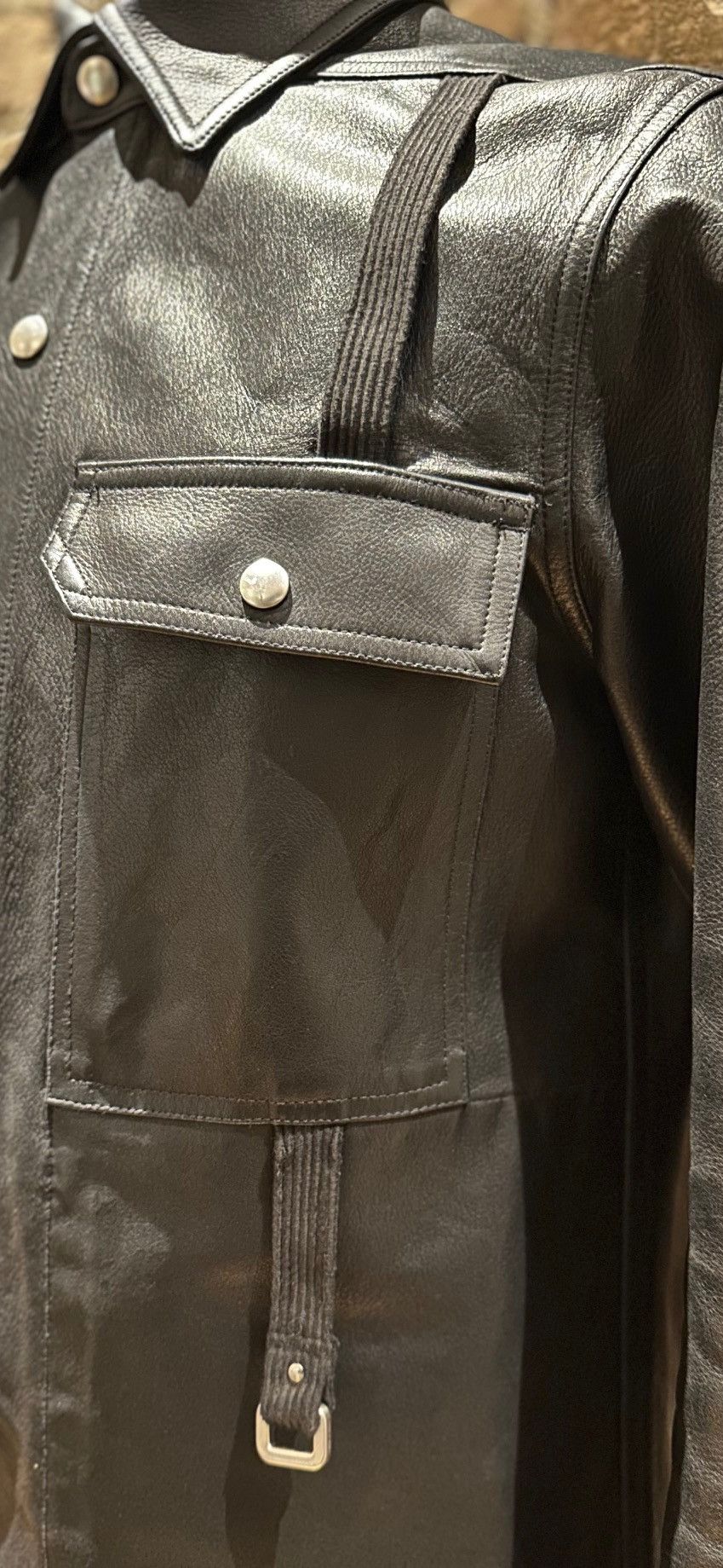 Rick Owens Rick Owens "Babel" S/S 2019 Leather Shirt Jacket Size US S / EU 44-46 / 1 - 3 Thumbnail