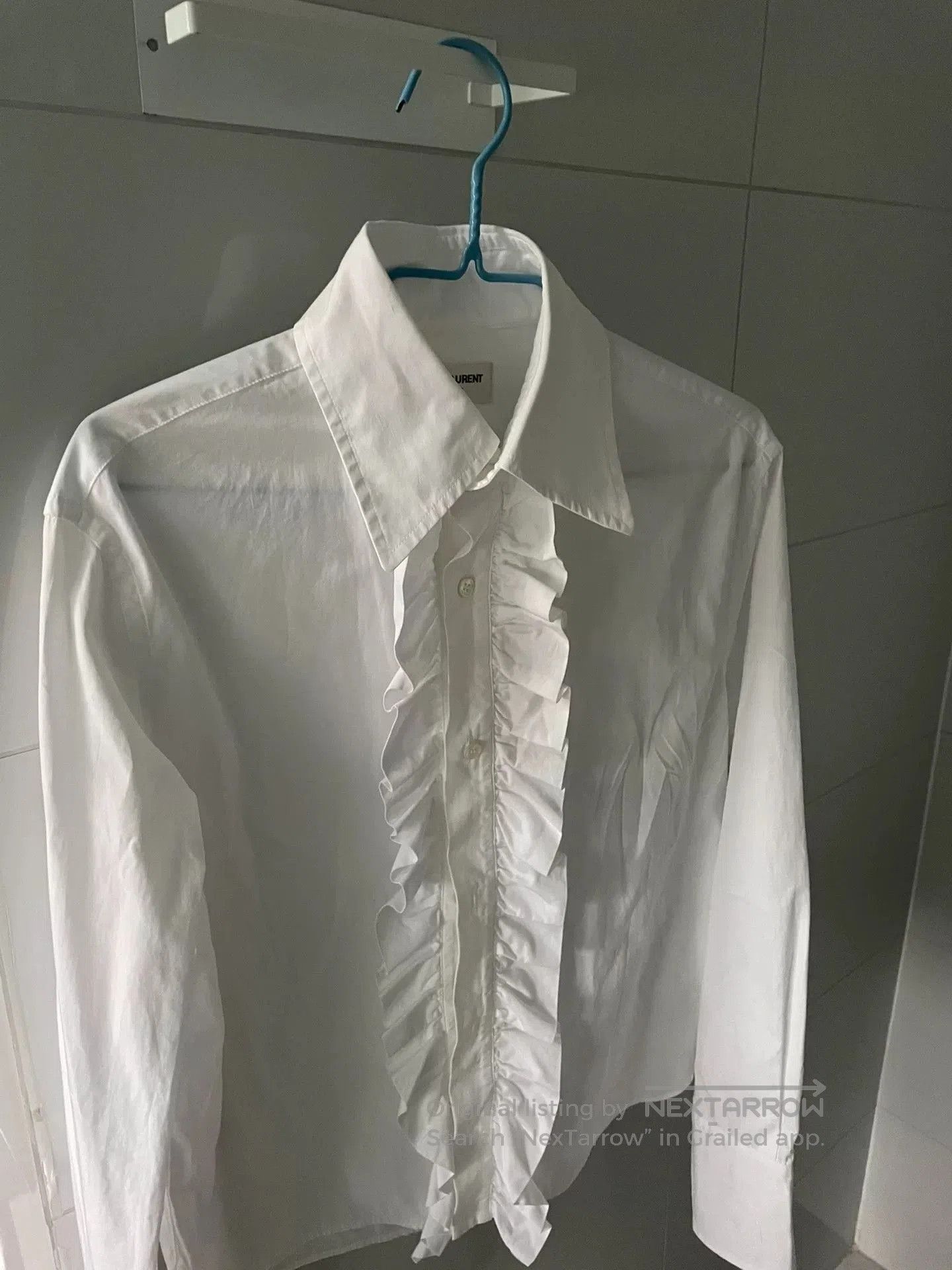 Saint Laurent Paris Saint Laurent Runway Ruffled White Shirt. Size S / US 4 / IT 40 - 2 Thumbnail