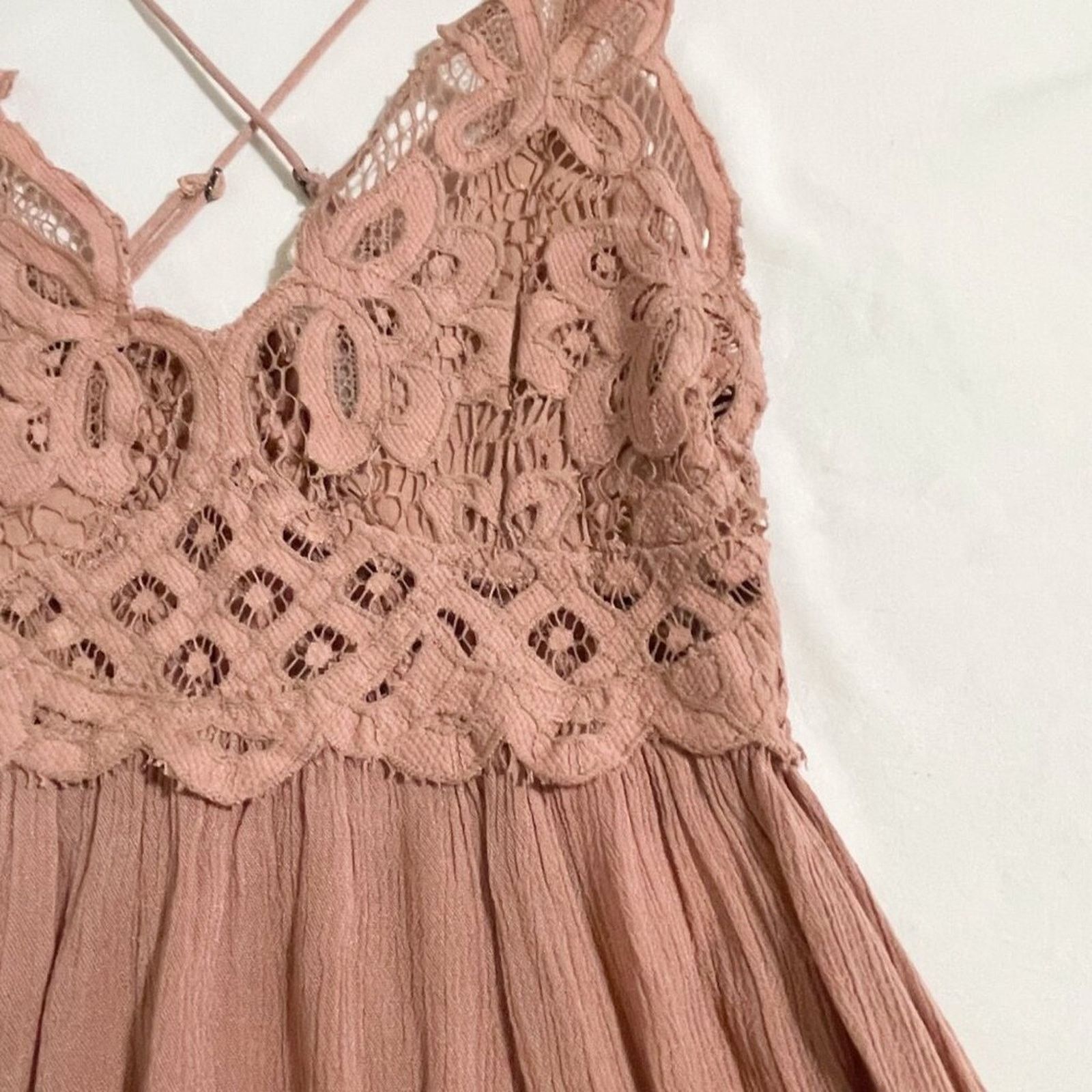 Free People Free People Adella Slip Dress Tiered Rose Pink Small NWT Size S / US 4 / IT 40 - 11 Thumbnail