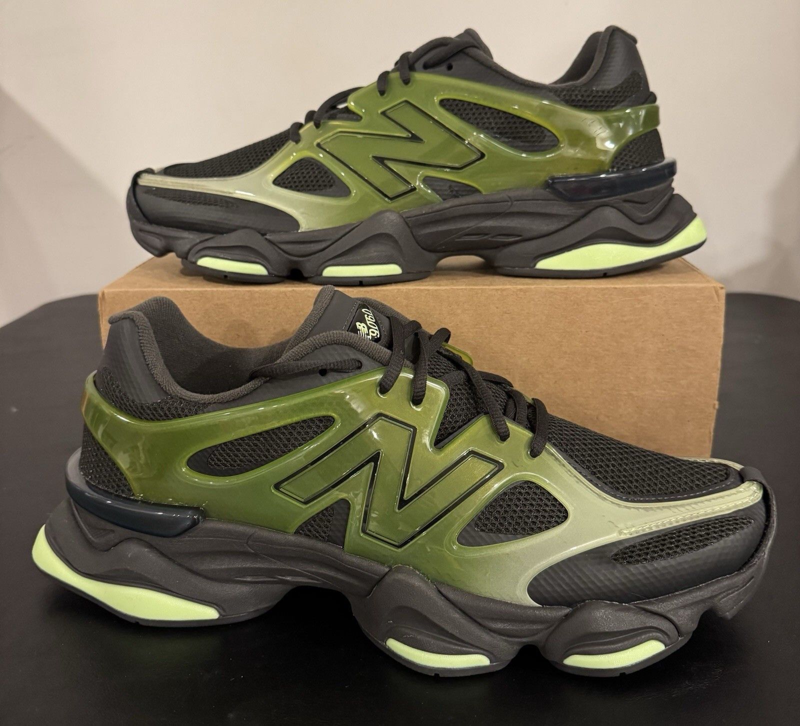 New Balance 9060 X U9060IDG Alpine Green Black Men 10 Women 11.5 Shoes New Balance 9060 X U9060IDG “Alpine Green” brings futuristic  main image 2
