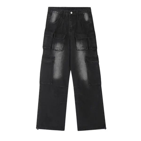 Japanese Brand American retro functional multi-pocket cargo straight jeans Size US 32 / EU 48 - 1 Thumbnail