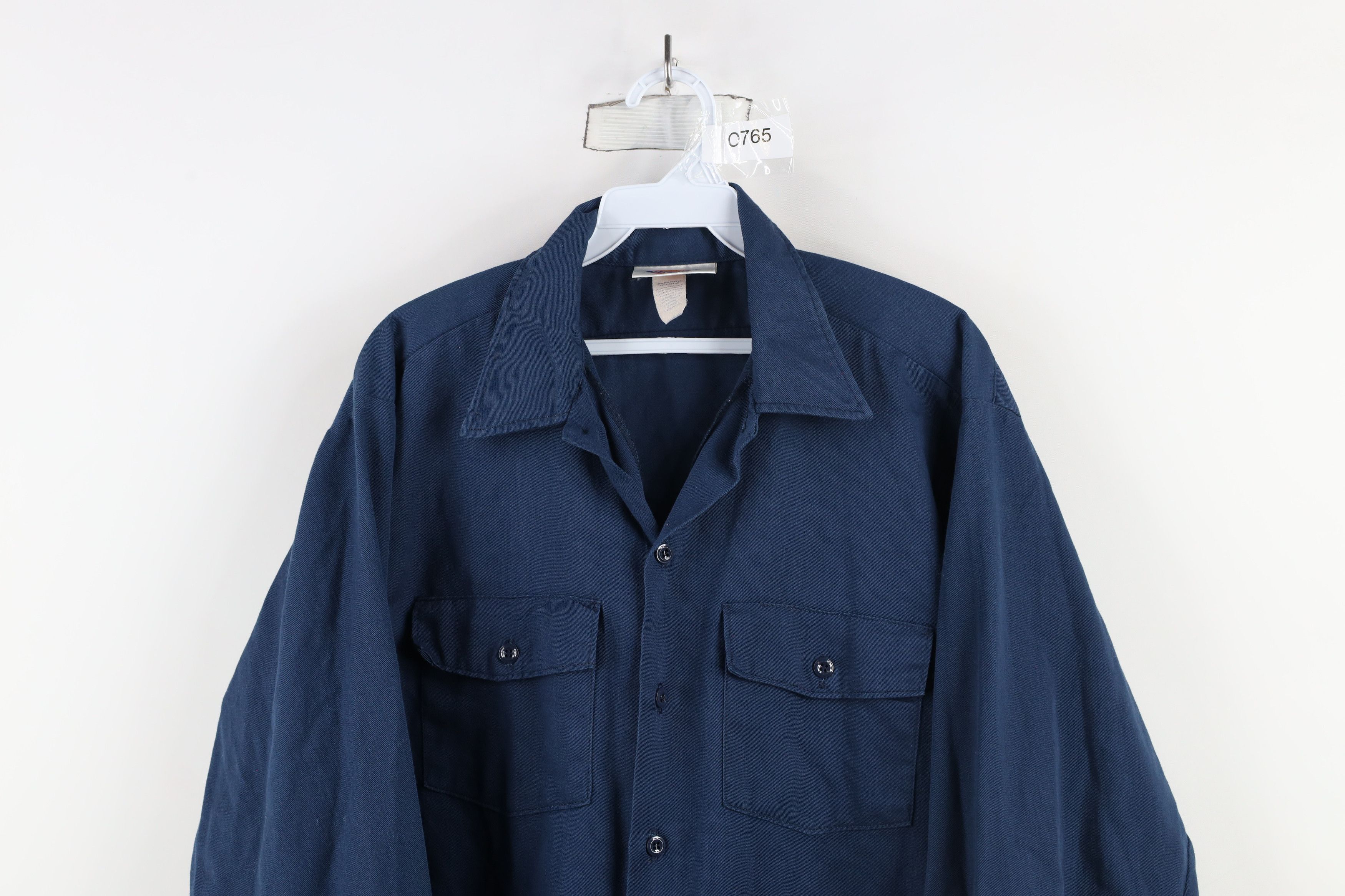 Dickies × Vintage Vintage 90s Dickies Workwear Mechanic Button Shirt Blue USA Size US M / EU 48-50 / 2 - 2 Thumbnail