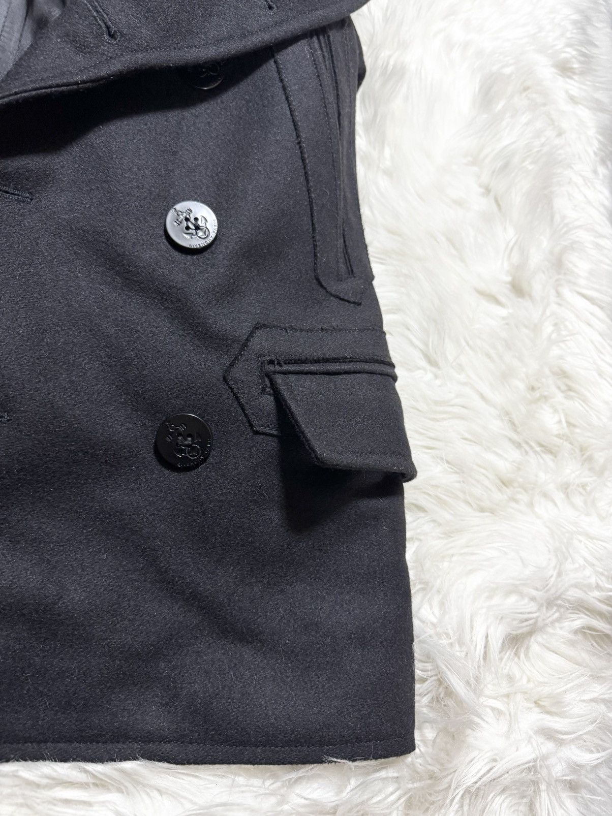 Givenchy Givenchy Striped Rib Knit Melton Peacoat Jacket Size US S / EU 44-46 / 1 - 15 Thumbnail
