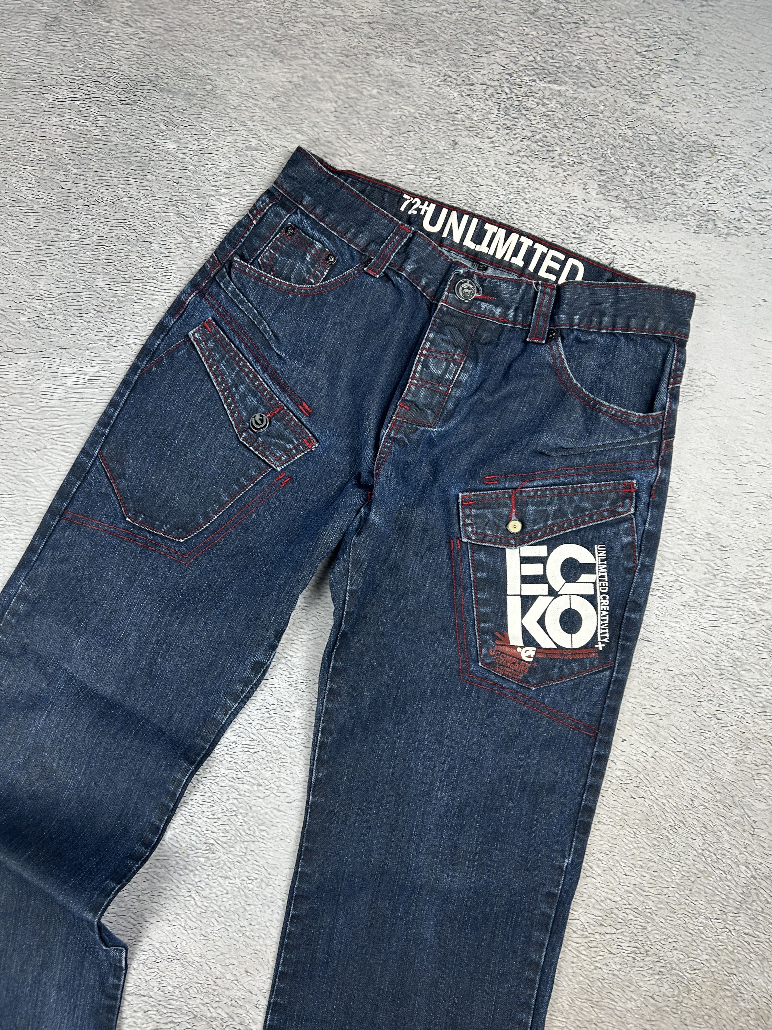 Ecko Unltd. × JNCO × Japanese Brand Ecko Unltd. vintage cargo jeans Baggy big logo Streetwear Size US 34 / EU 50 - 11 Thumbnail